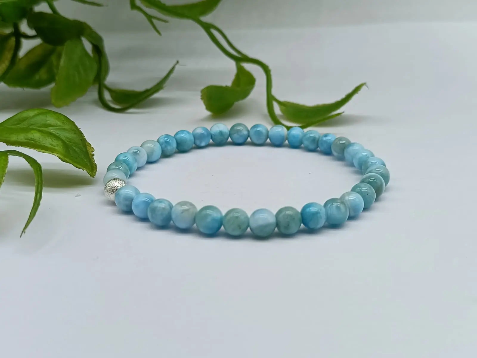 Larimar 6mm Beads Bracelet Crystal Wellness