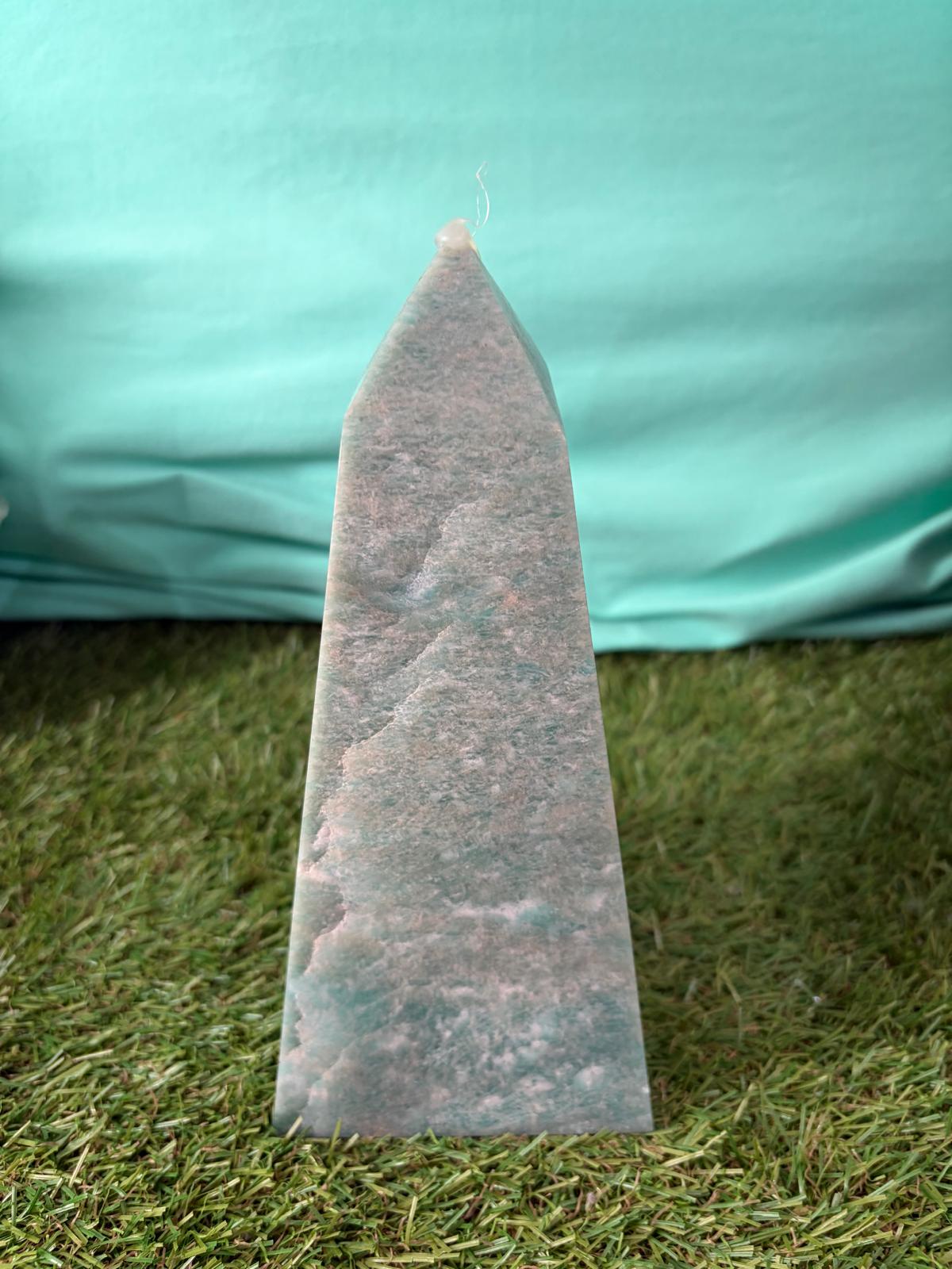 Amazonite Tower – Stone of Truth & Harmony | Calming Crystal for Communication, Balance & Emotional Healing 1.8 Kgs 20x8.5x8.5 cm Crystal Wellness