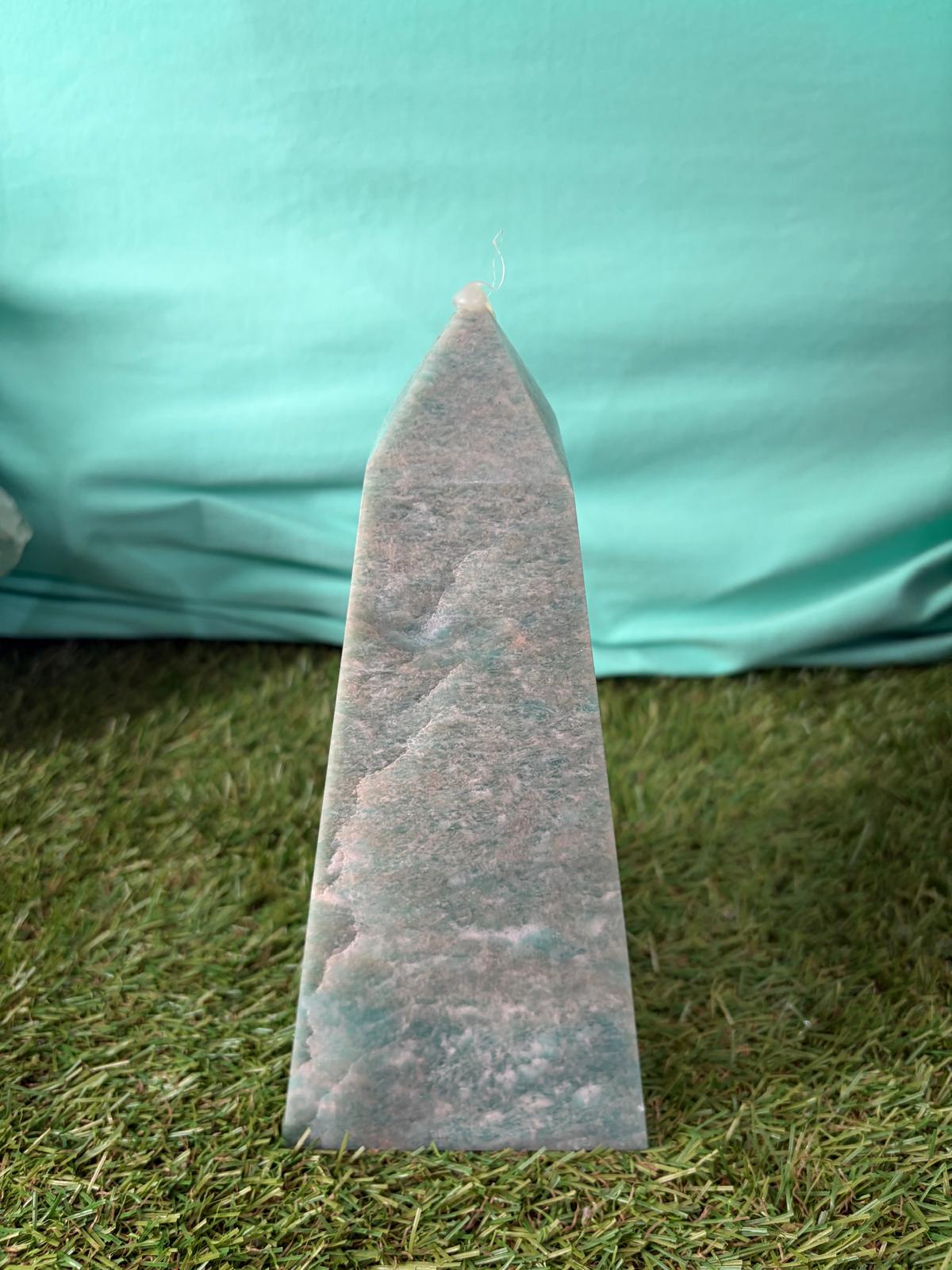 Amazonite Tower – Stone of Truth & Harmony | Calming Crystal for Communication, Balance & Emotional Healing 1.8 Kgs 20x8.5x8.5 cm Crystal Wellness