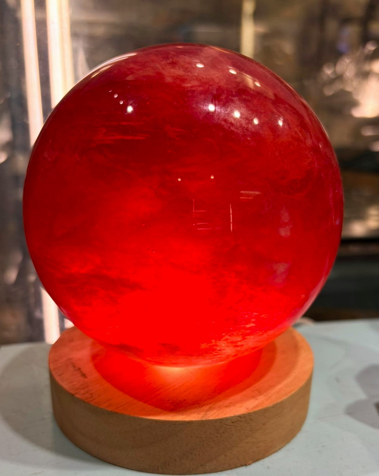 Strawberry Obsidian Sphere – Grounding Love & Emotional Strength | Protective Crystal for Healing & Balance Crystal Wellness
