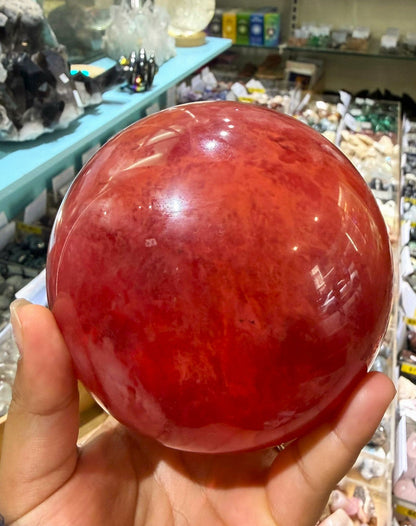 Strawberry Obsidian Sphere – Grounding Love & Emotional Strength | Protective Crystal for Healing & Balance Crystal Wellness
