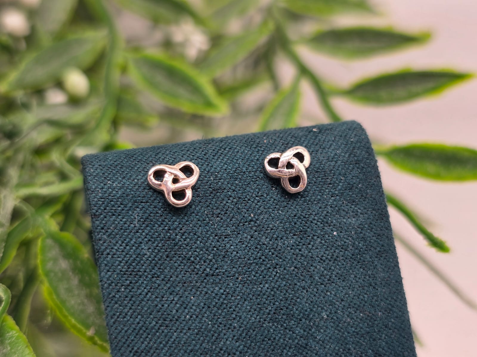 Trinity Sterling Silver Stud Earrings Crystal Wellness