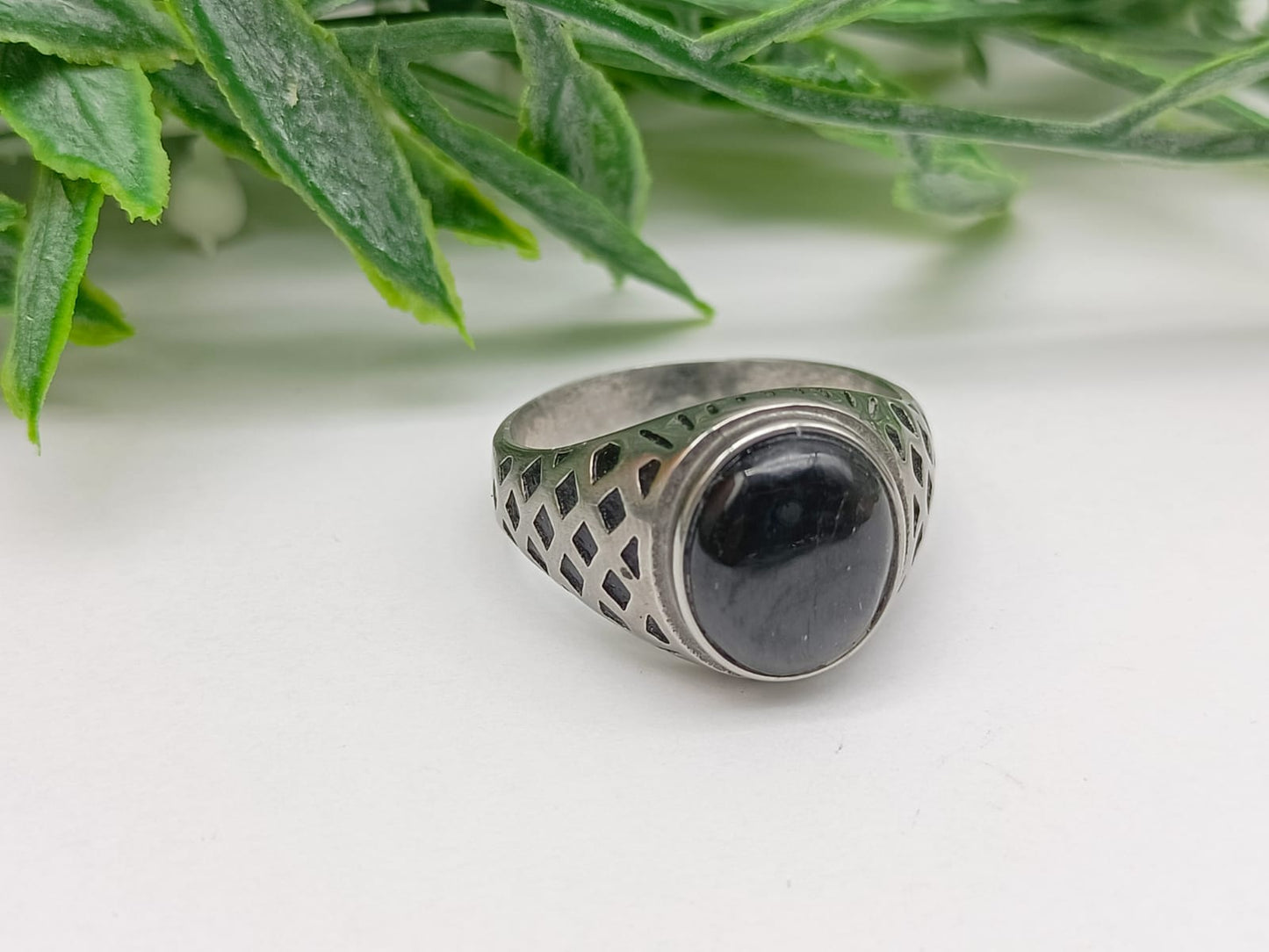 Larvikite Titanium Ring Size 11 US or AUS W Crystal Wellness