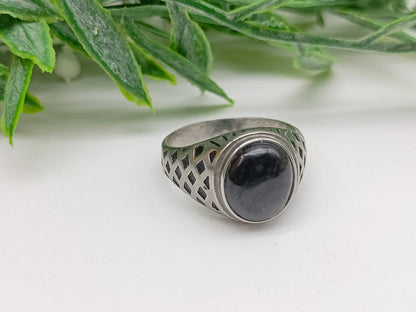 Larvikite Titanium Ring Size 11 US or AUS W Crystal Wellness