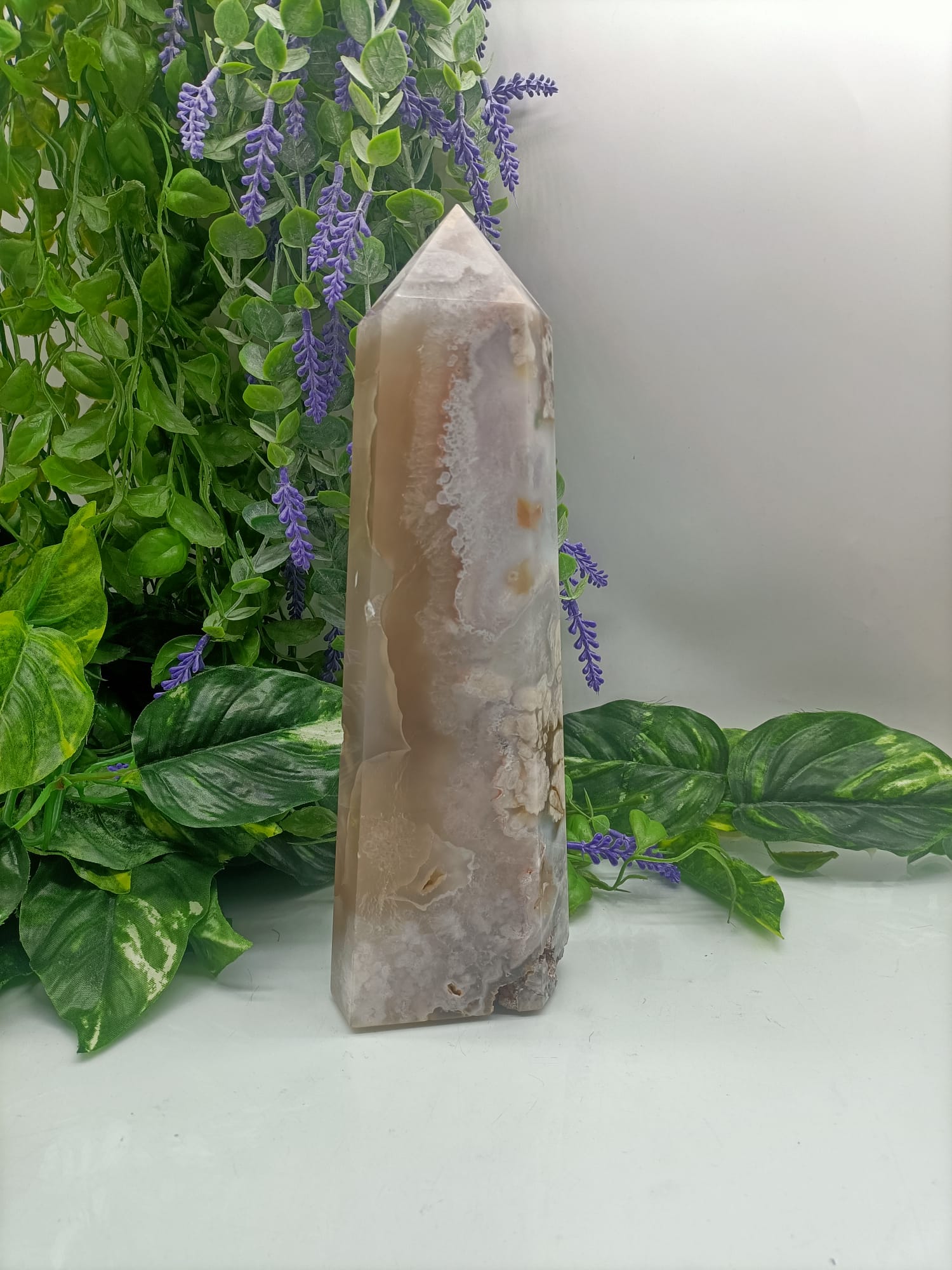 Flower Agate Extra Large 28cm Tower Crystal Wellness
