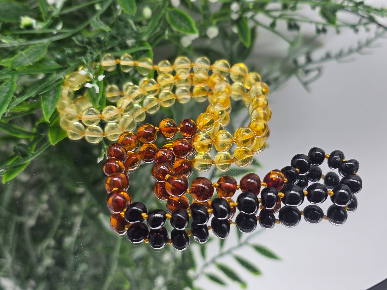 Natural Baltic Amber Necklace – 7mm Beads, 50cm Crystal Wellness