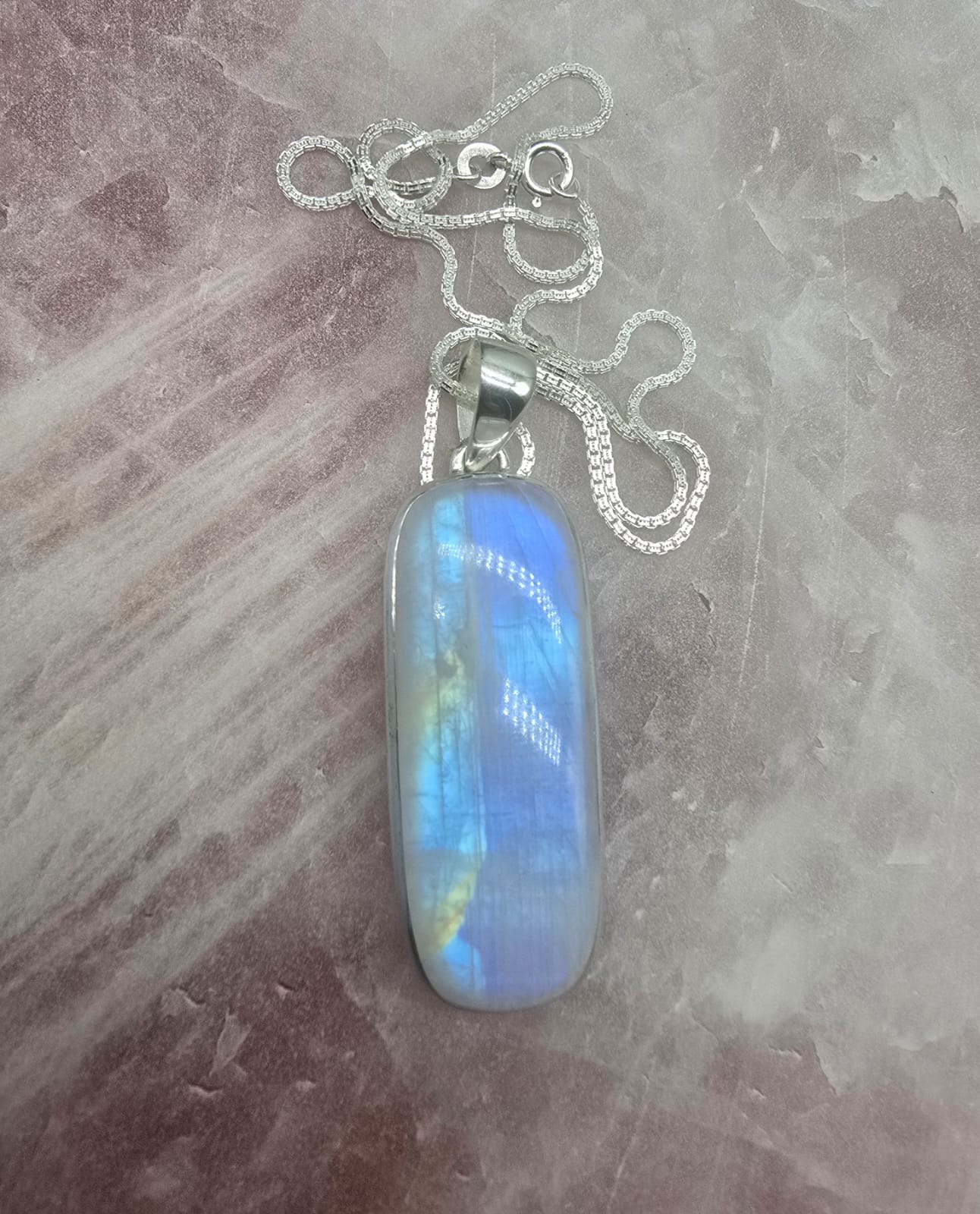 AAAA Grade Moonstone 925 Sterling Silver Necklace Crystal Wellness