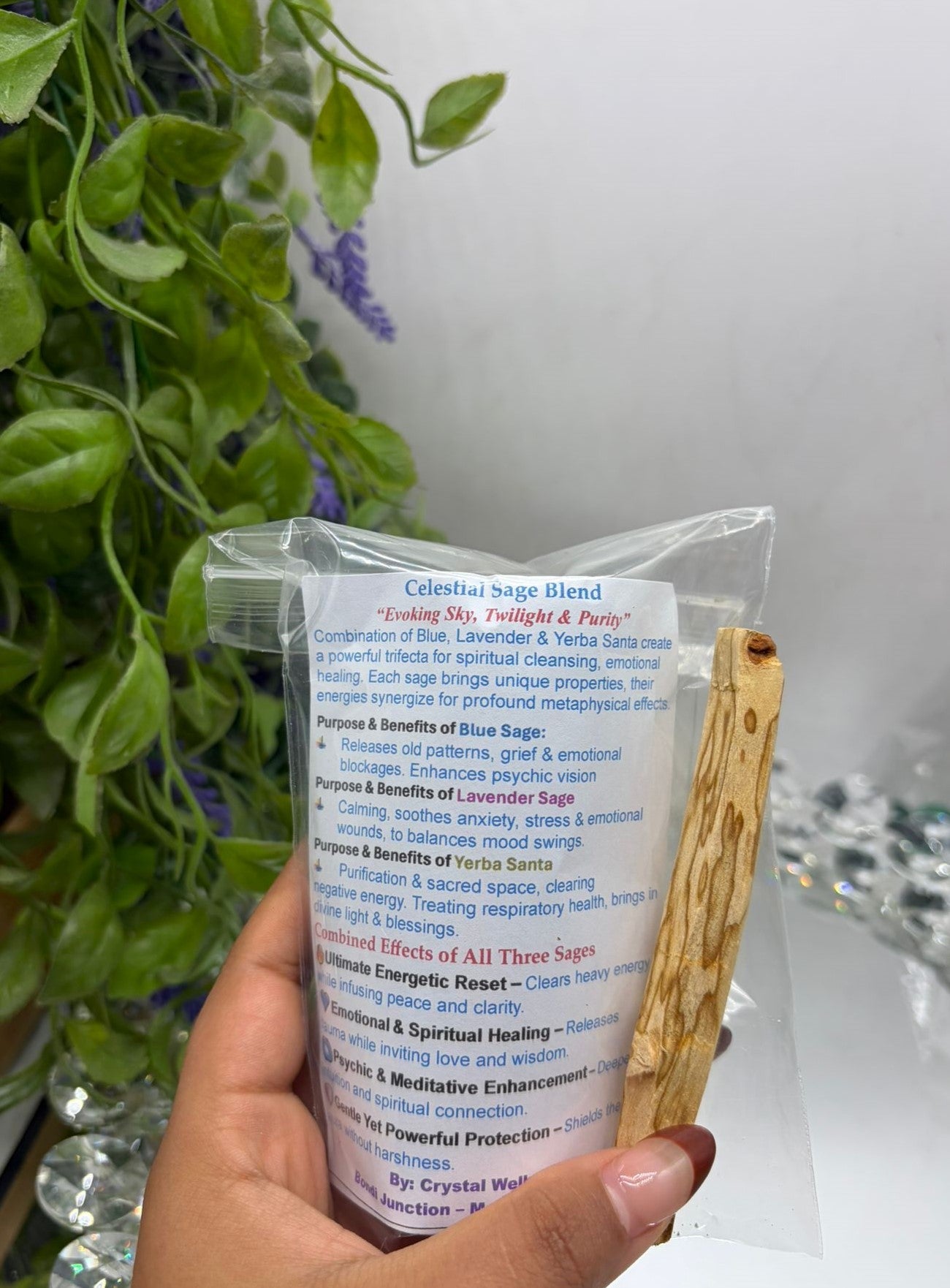 Celestial Sage & Palo Santo Stick Crystal Wellness