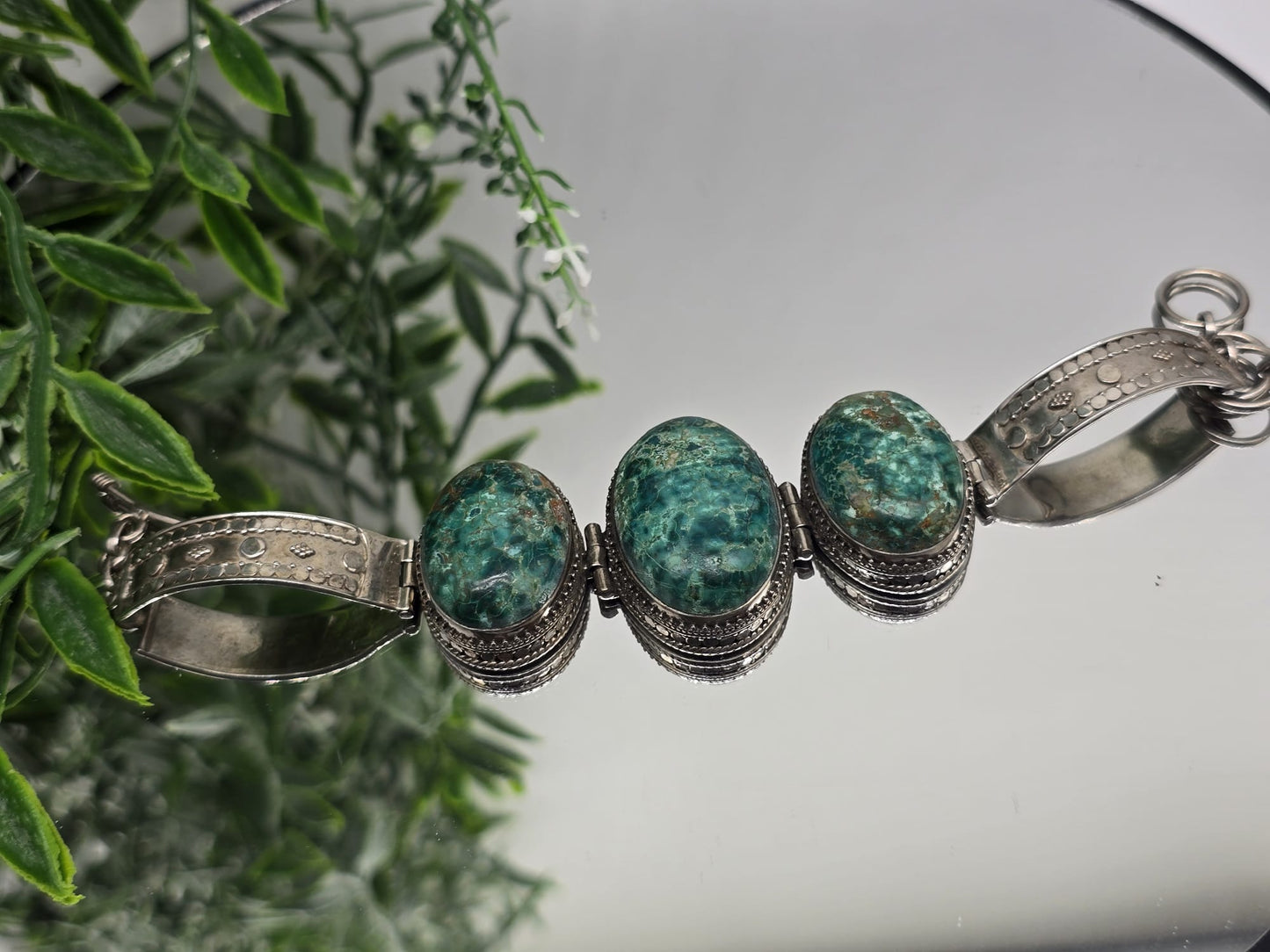 Chrysocolla 925 Sterling Silver Bracelet Crystal Wellness