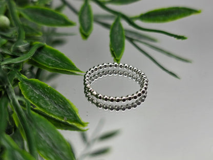 Sterling Silver Band Ring – Ball Design Crystal Wellness