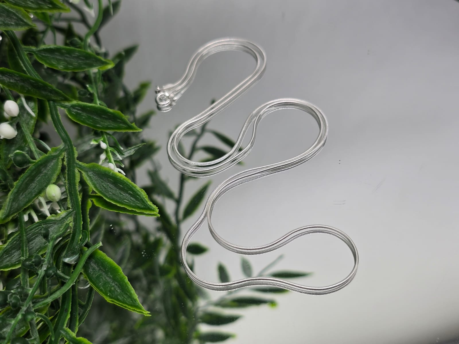 Snake Chain Necklace in 925 Sterling Silver Crystal Wellness
