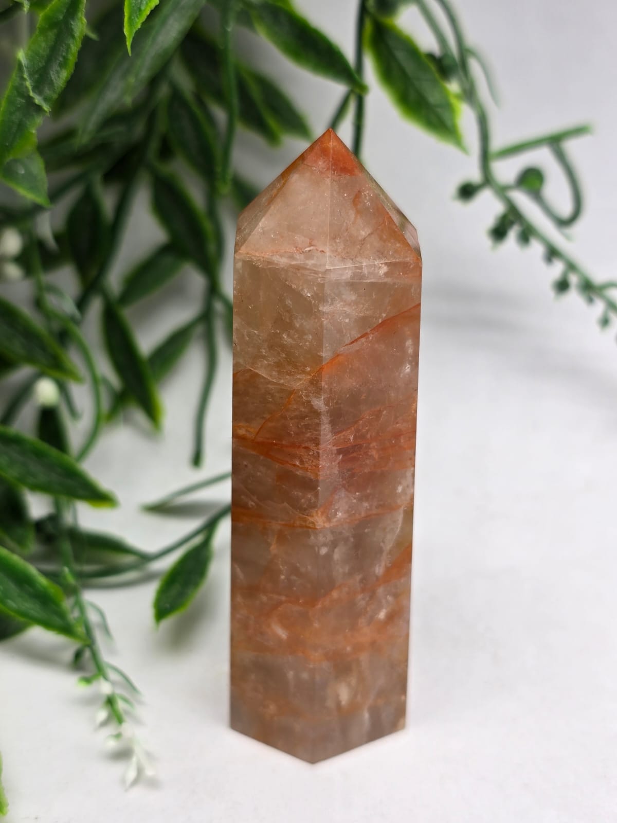 Hematoid Quartz Point Crystal Wellness