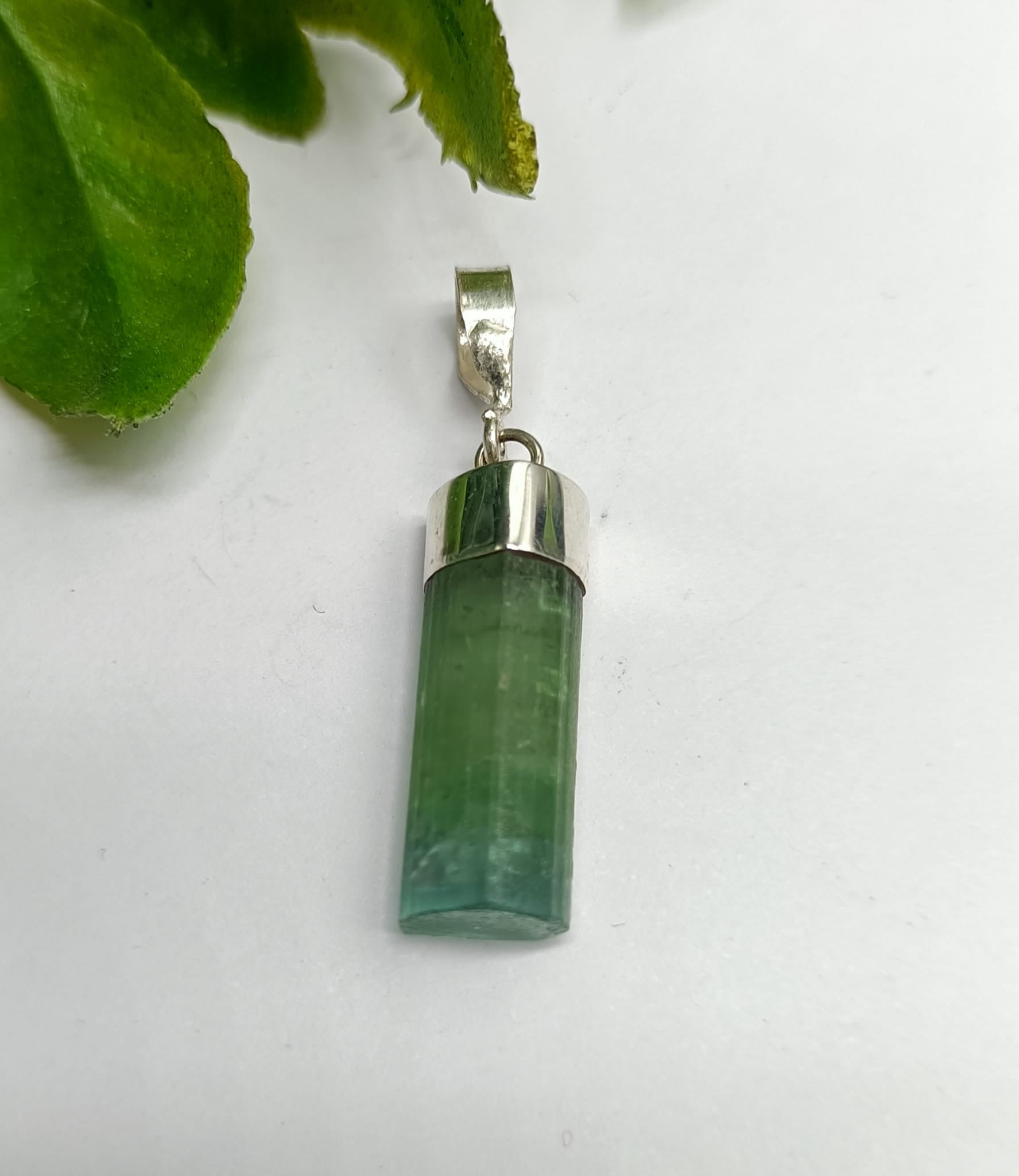 Green Tourmaline 925 Sterling Silver Pendant Crystal Wellness