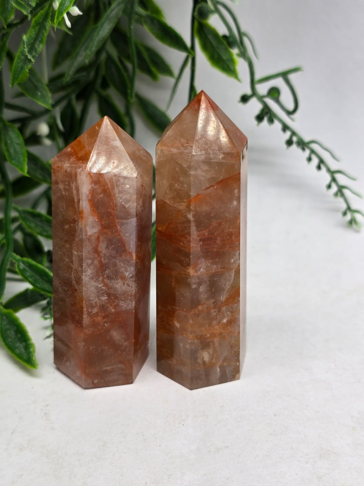 Hematoid Quartz Point Crystal Wellness