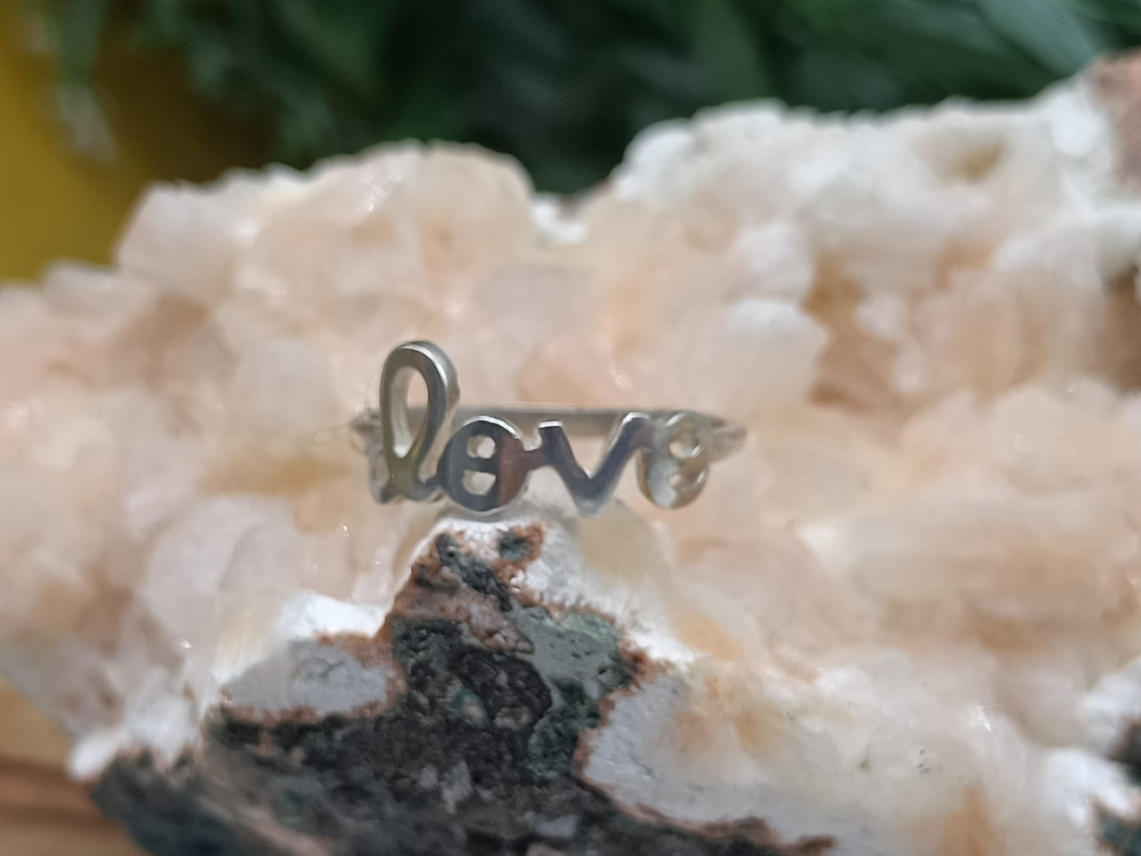 Plain Love Letter Sterling Silver Ring Size US 8 - AUS P Crystal Wellness