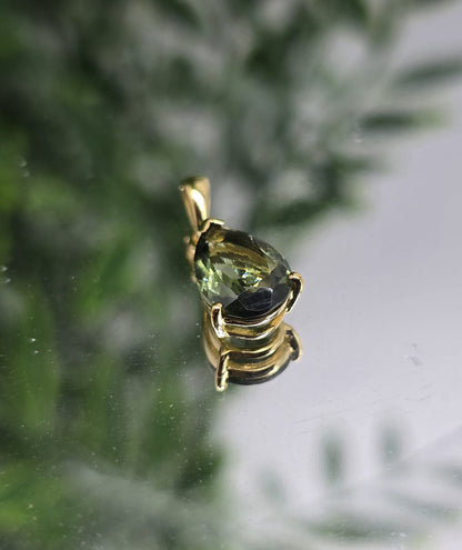 Authentic Moldavite Faceted Pendant 3.35ct Crystal Wellness