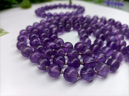 Amethyst Mala Beads 8mm with Bracelet Included Crystal Wellness