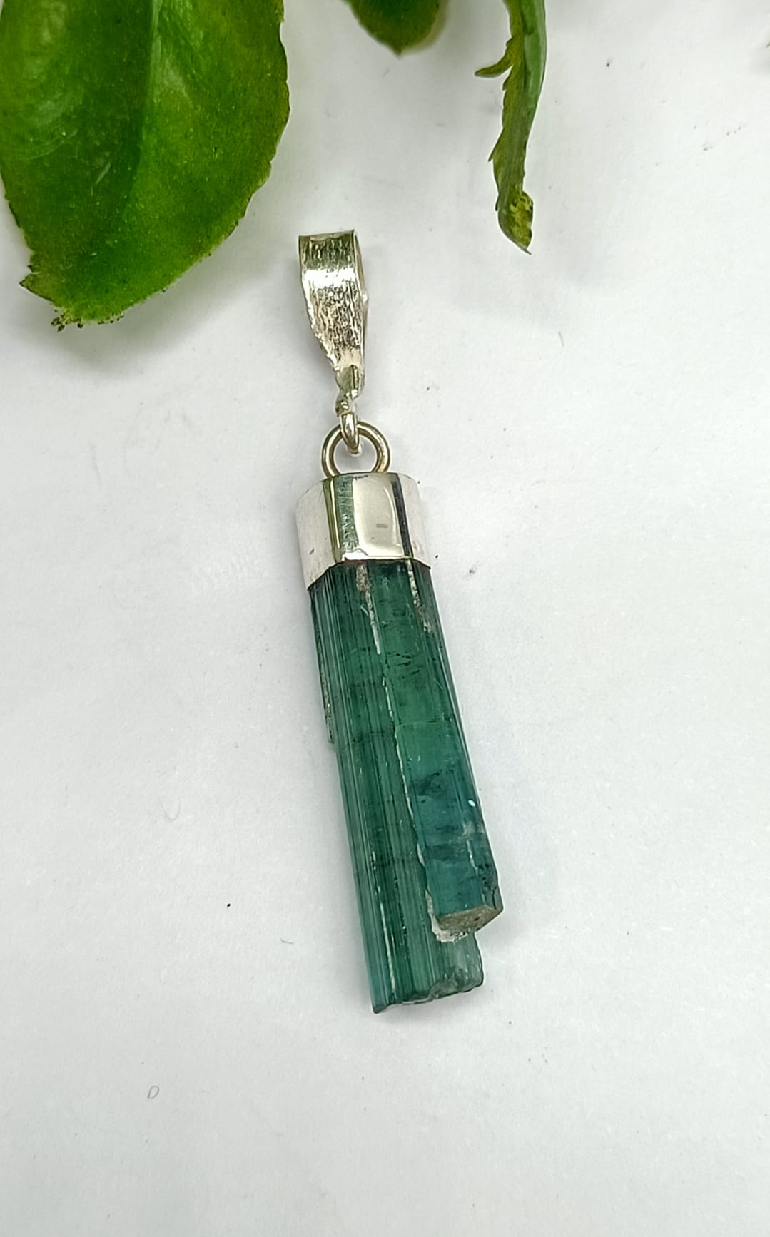 Green Tourmaline 925 Sterling Silver Pendant Crystal Wellness