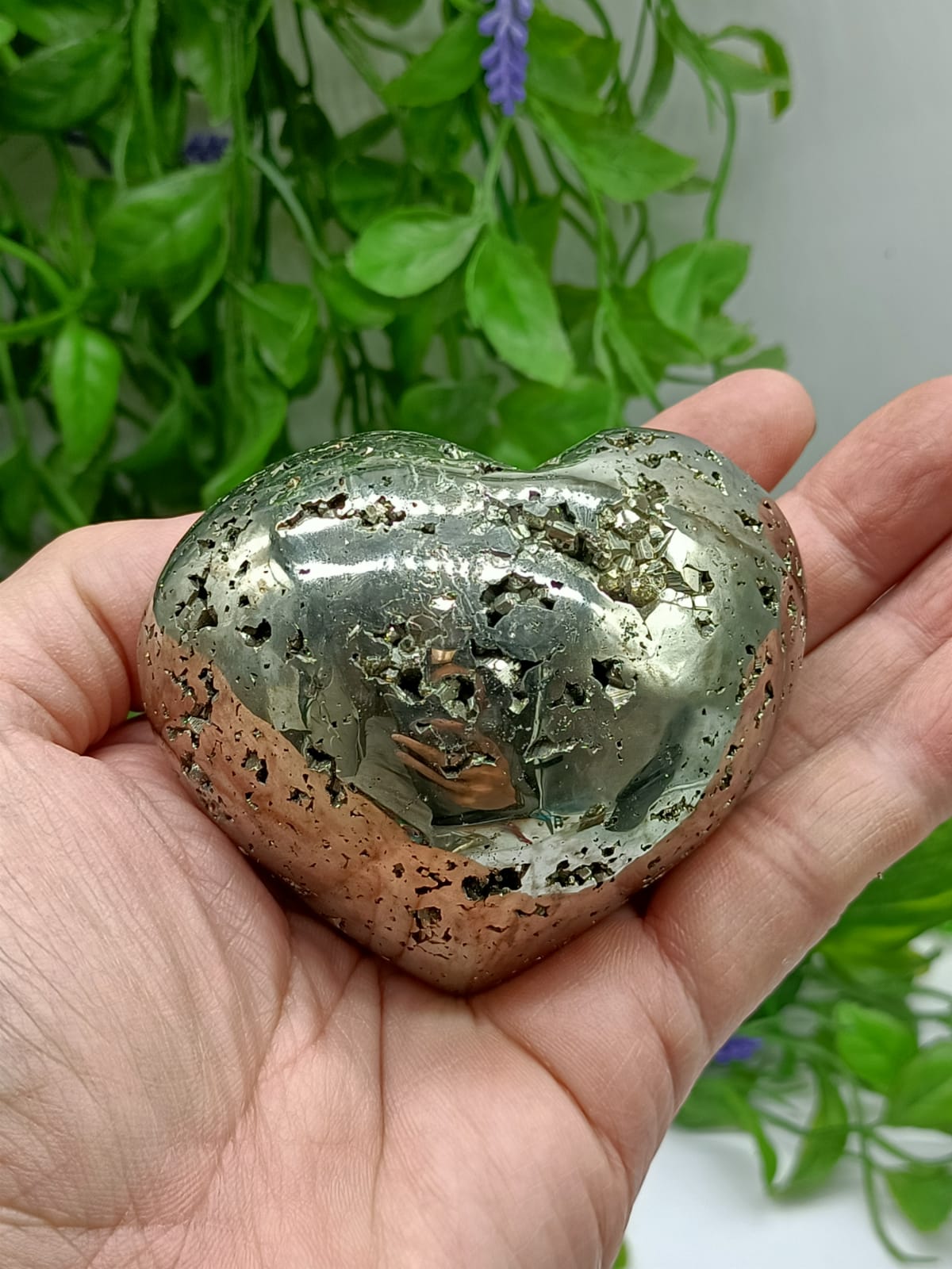 Pyrite Heart Shape (Stand Included) Crystal Wellness