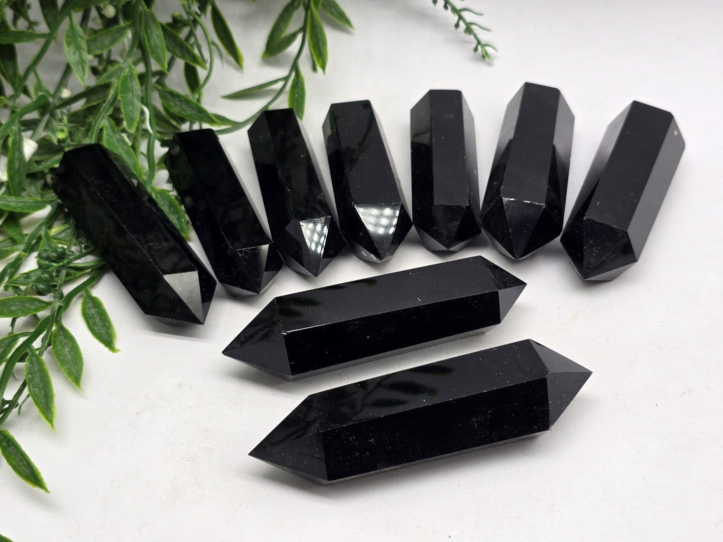 Black Obsidian Double Terminated Point Crystal Wellness