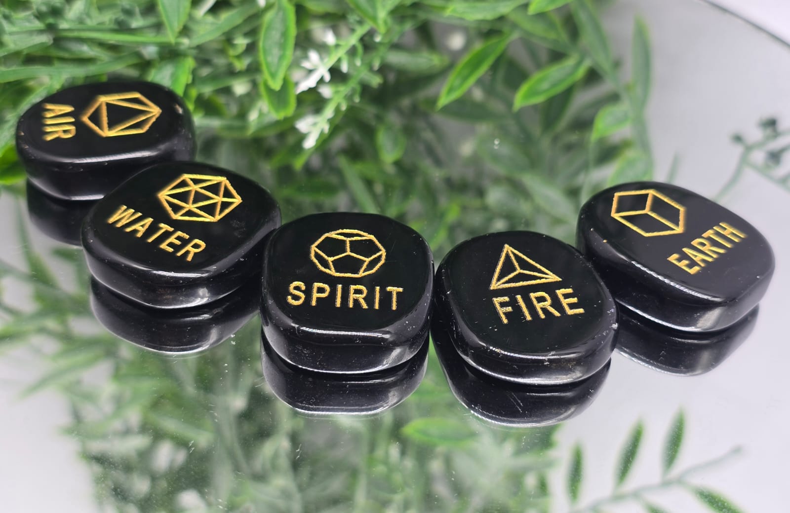Set of 5 Elements in Black Onyx Crystal Wellness