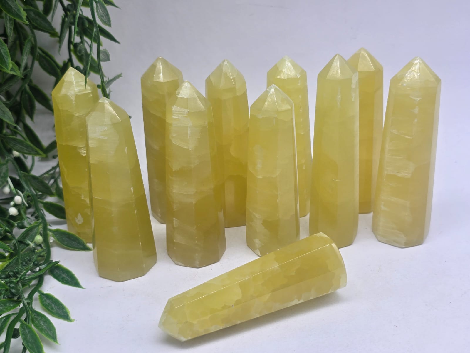Lemon Calcite Point Crystal Wellness