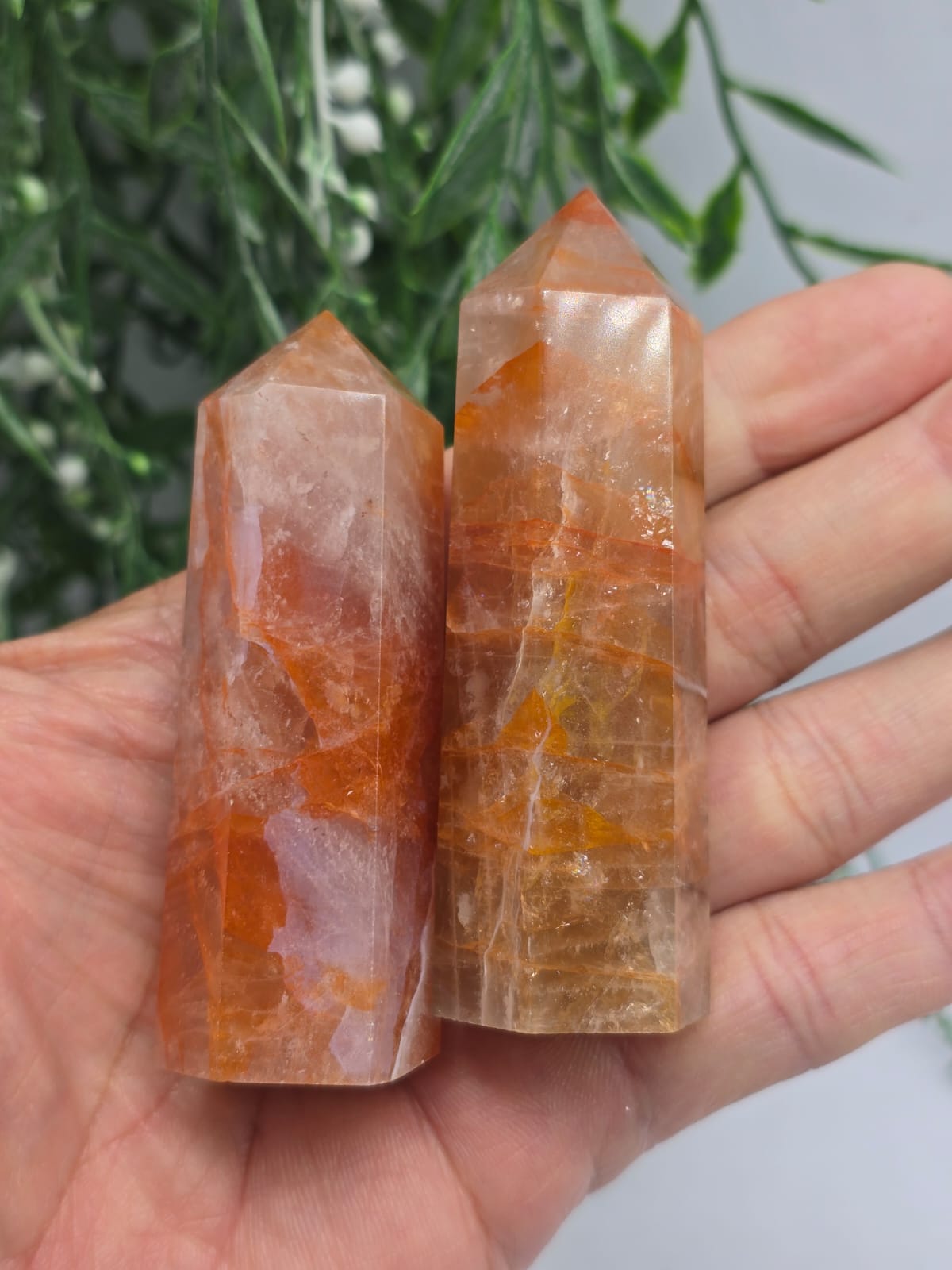 Hematoid Quartz Point Crystal Wellness