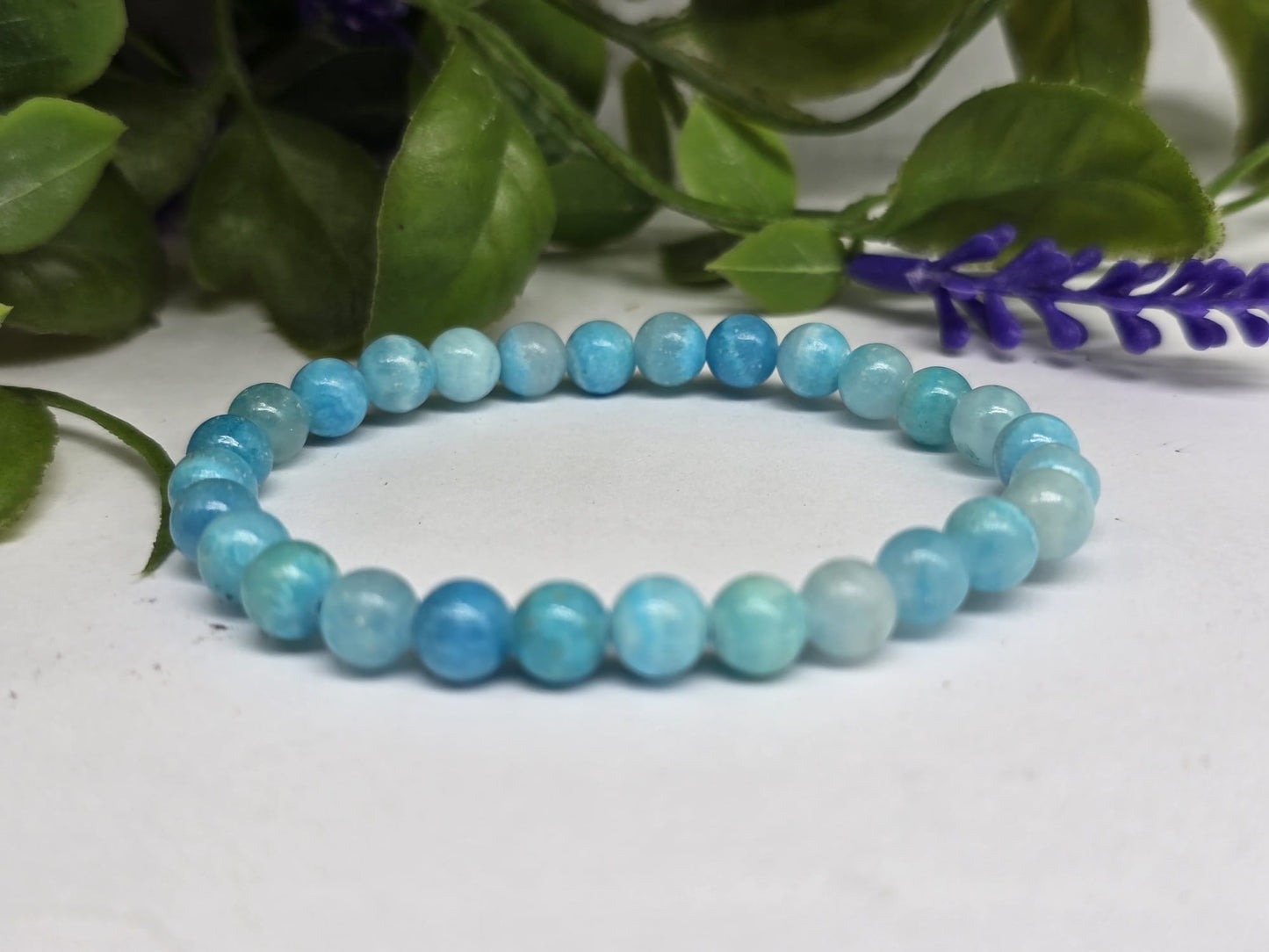 Blue Aragonite 6mm Bracelet - High Grade Crystal Wellness