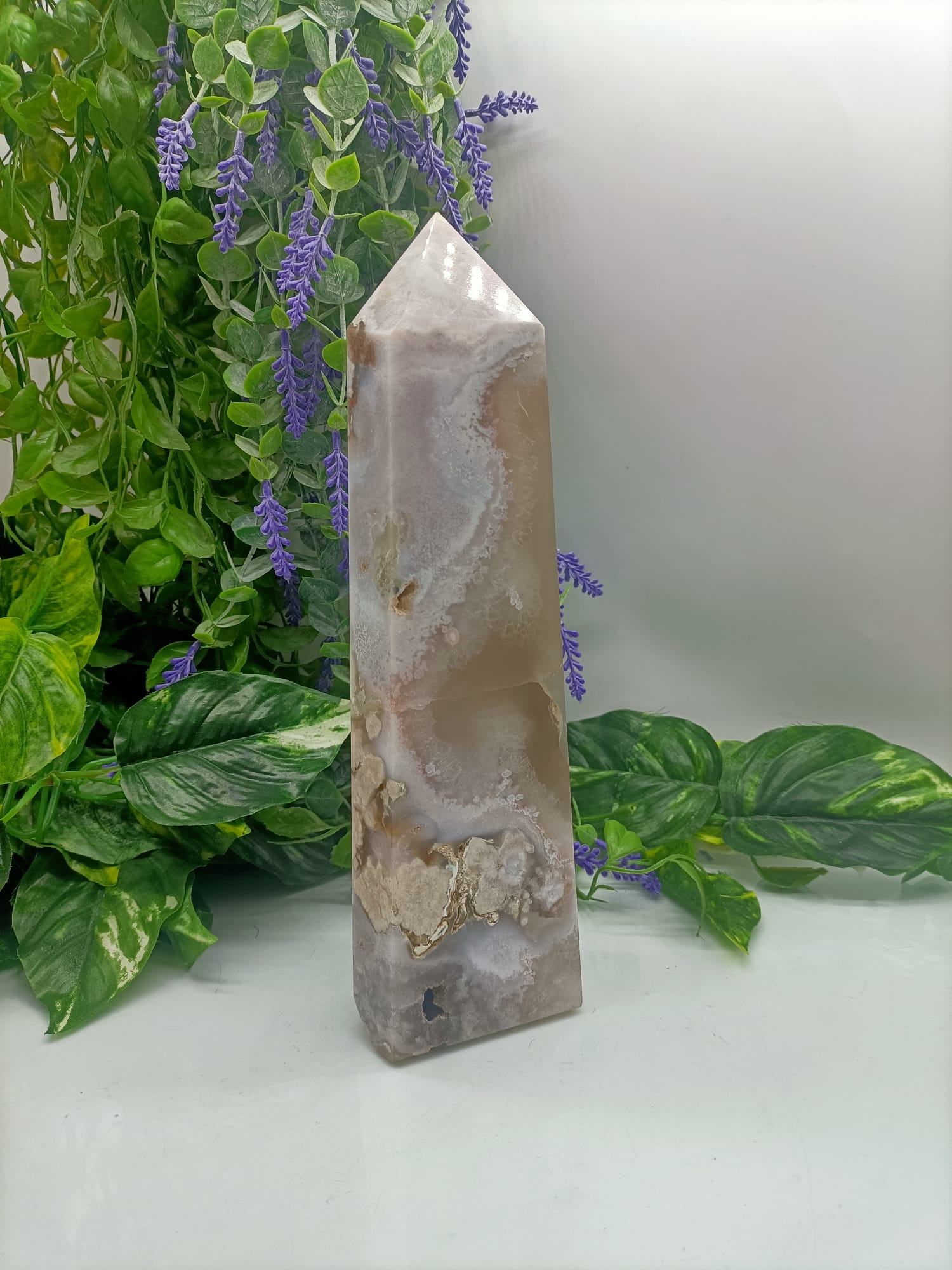 Flower Agate Extra Large 28cm Tower Crystal Wellness