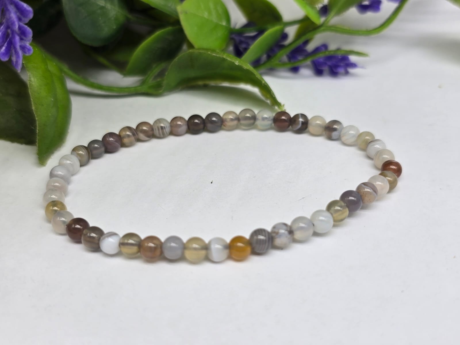 Botswana Agate Beads Bracelet Crystal Wellness
