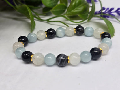 Harmony & Protection Beads Bracelet 8mm Crystal Wellness