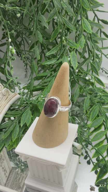 Super Seven (Melody Stone) Sterling Silver Ring – 13x9mm | Size 7