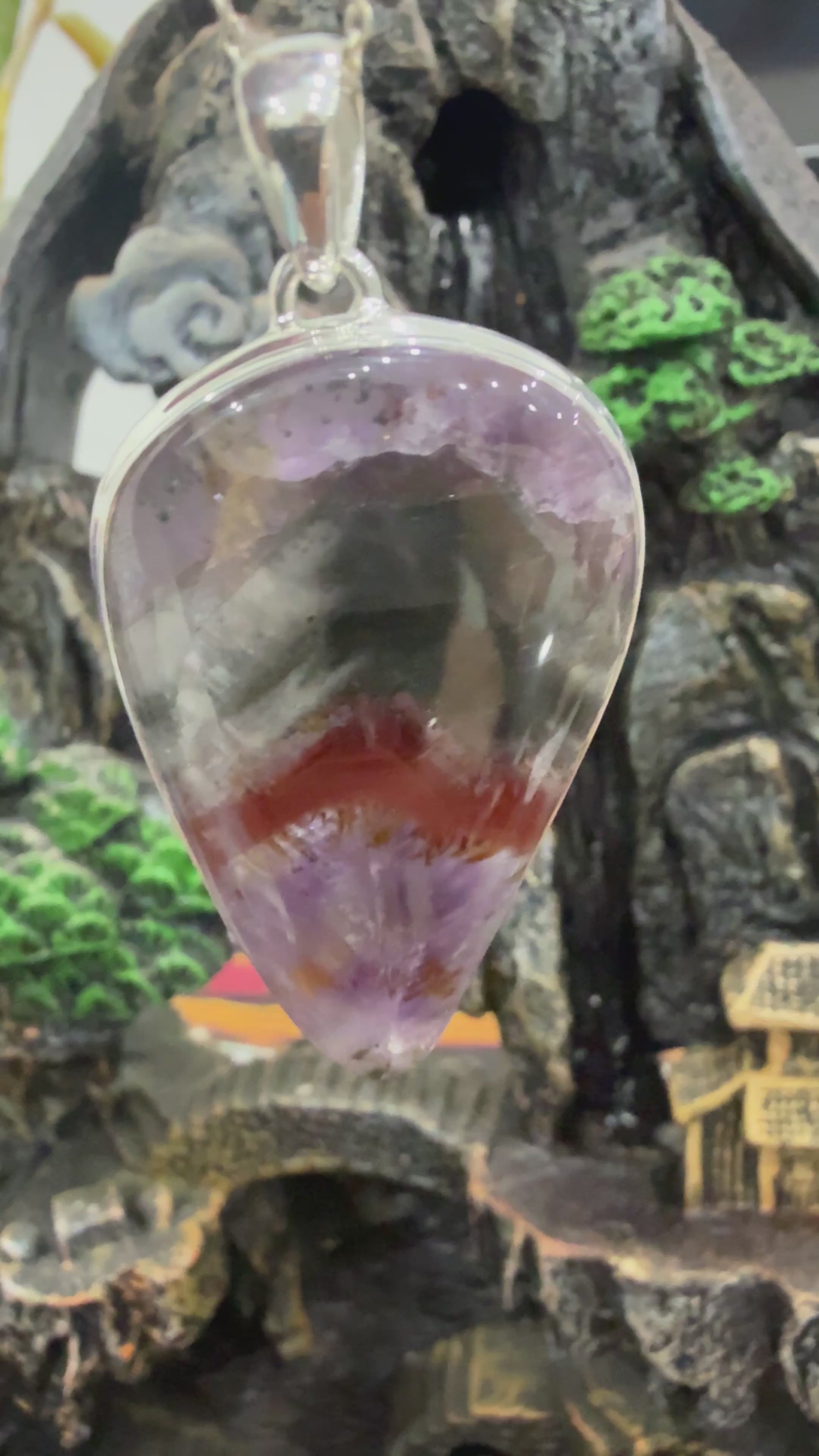 Super Seven (Melody Stone) Sterling Silver Pendant – Teardrop 45x30mm