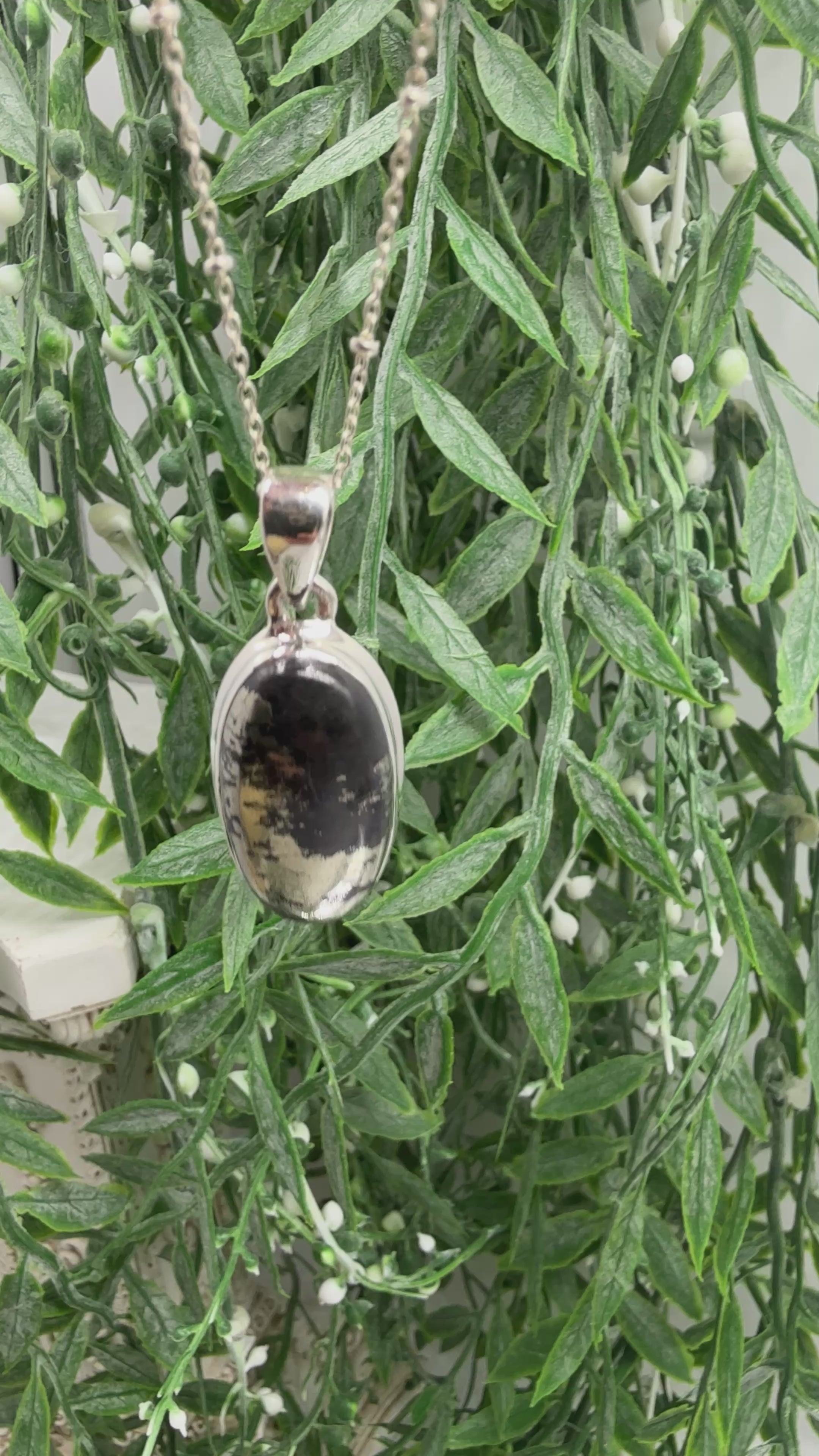 Magnetite in Pyrite Sterling Silver (92.5) Pendant – 26x15mm
