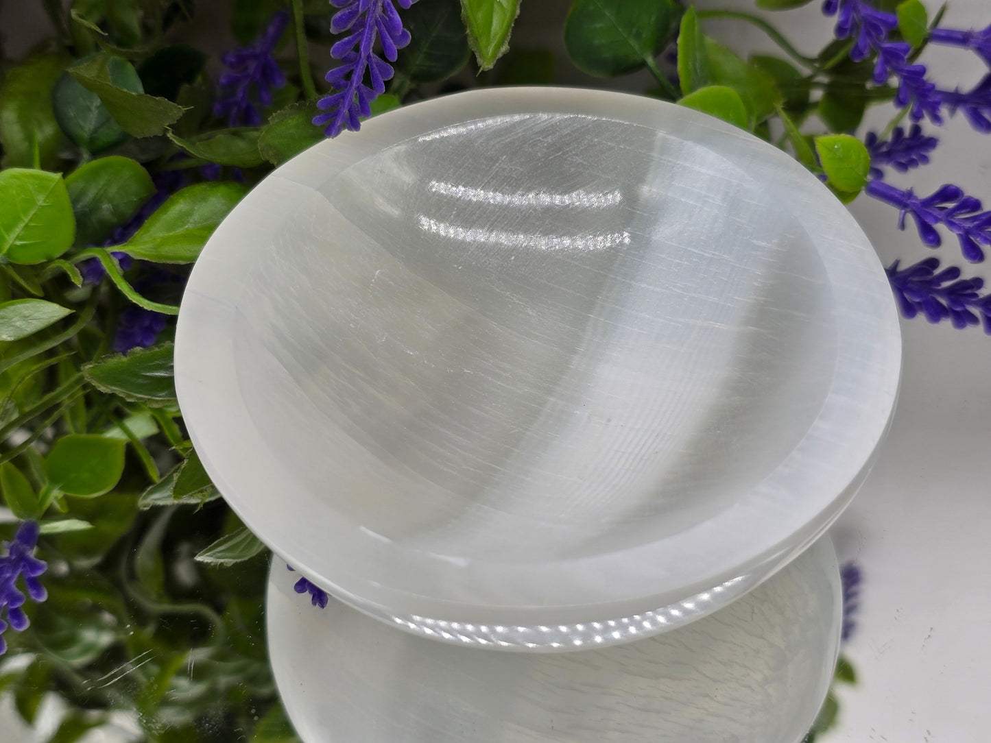 Selenite Crystal Charging Bowl Small Round Crystal Wellness