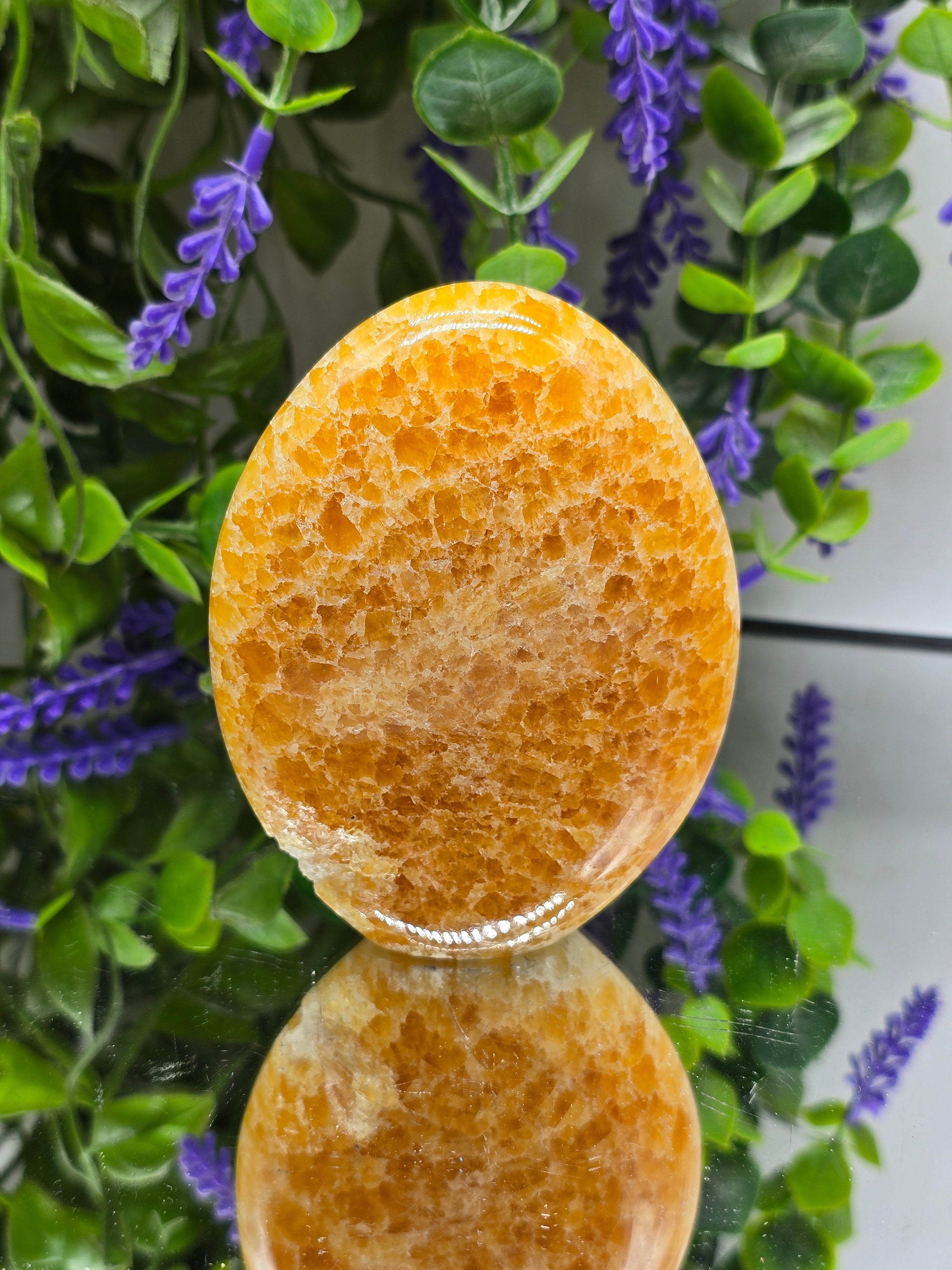 Orange Calcite Polished Freeform – Stone of Joy, Confidence & Creative Energy | 379g 10x8cm Crystal Wellness