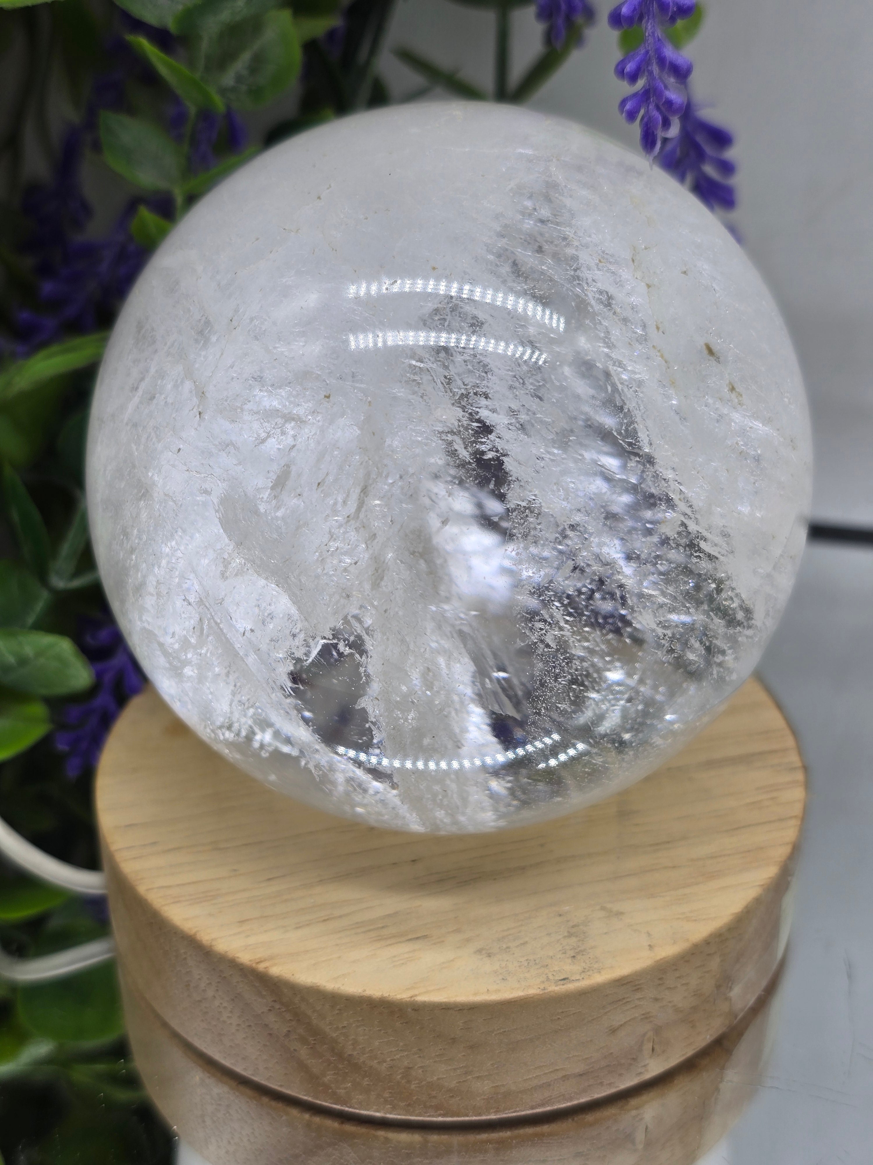 High-Grade Brazilian Clear Quartz Sphere 9.2cm – Master Healer, Amplification & Stone of Power (1.1kg) Crystal Wellness