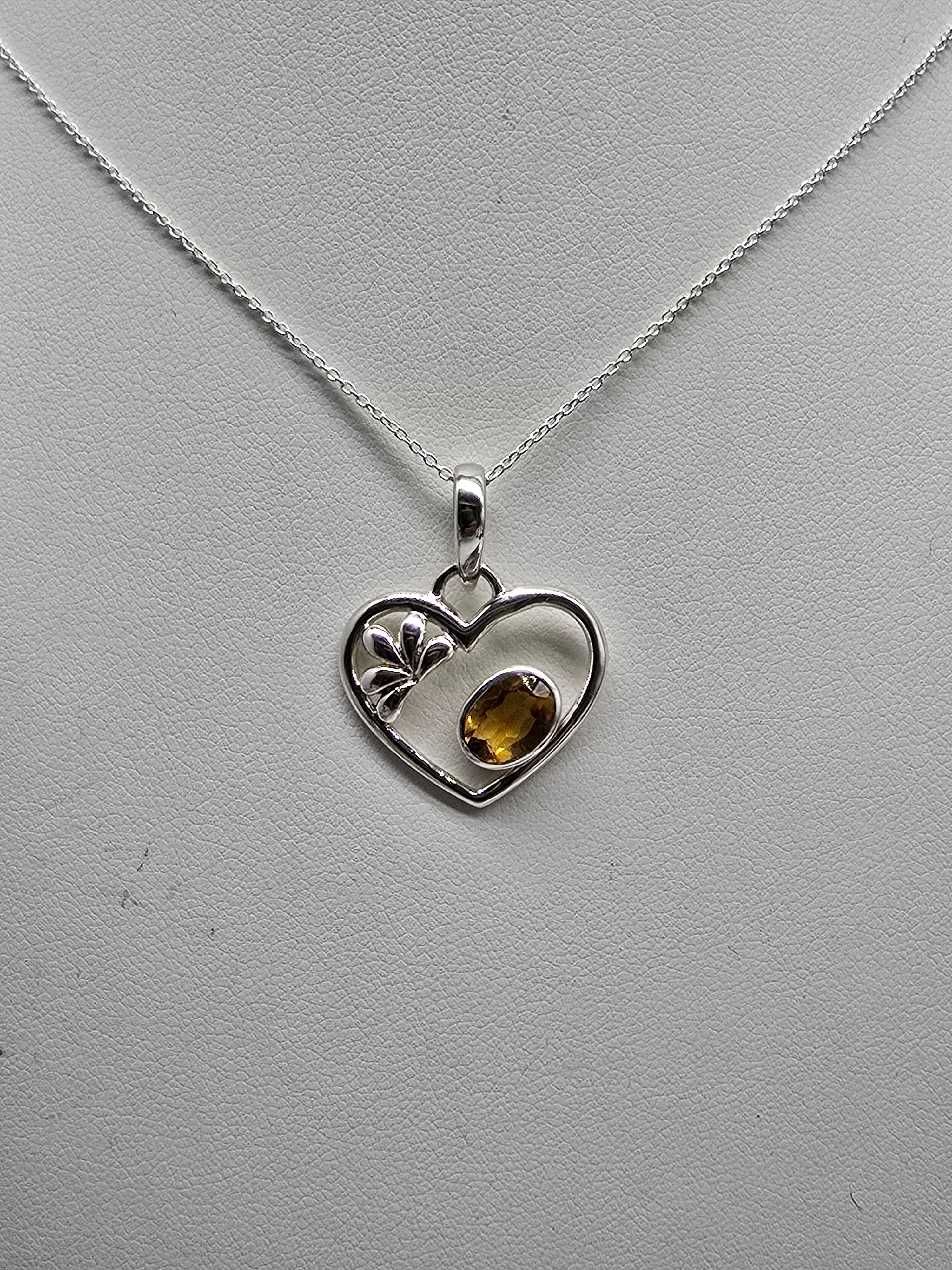 Genuine Citrine “Abundance & Joy” Heart Pendant 925 Silver - Chain Included Crystal Wellness