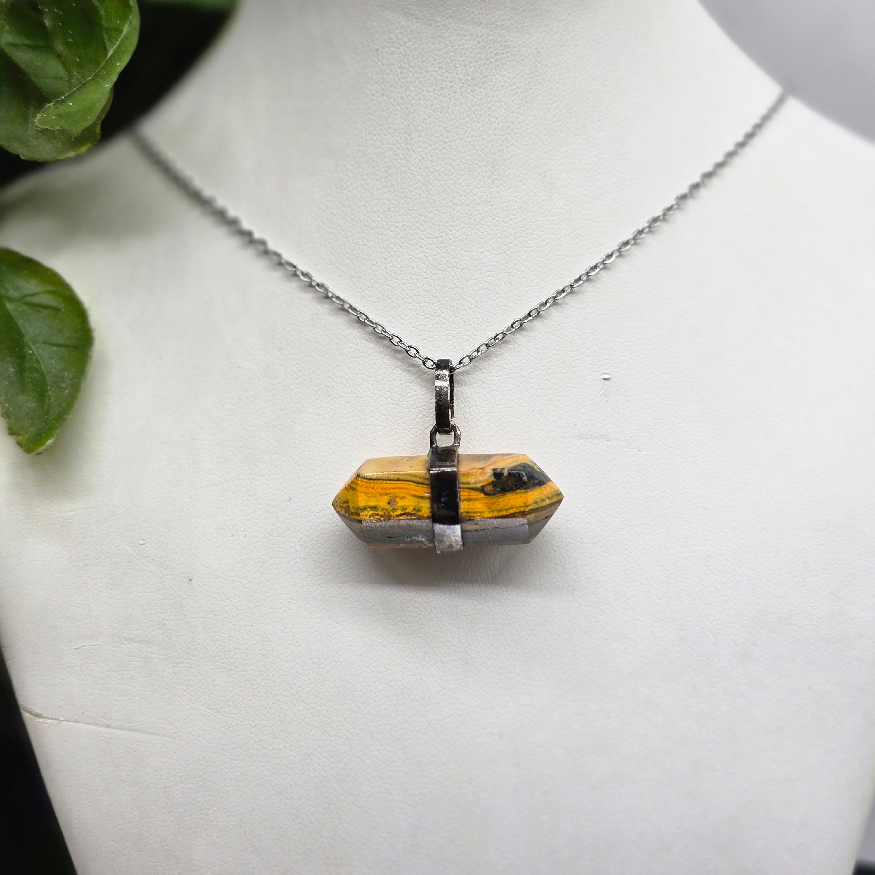 Bumblebee Jasper Oxidised 925 Sterling Silver Pendant (Stone of Vitality & Fearless Transformation) Crystal Wellness