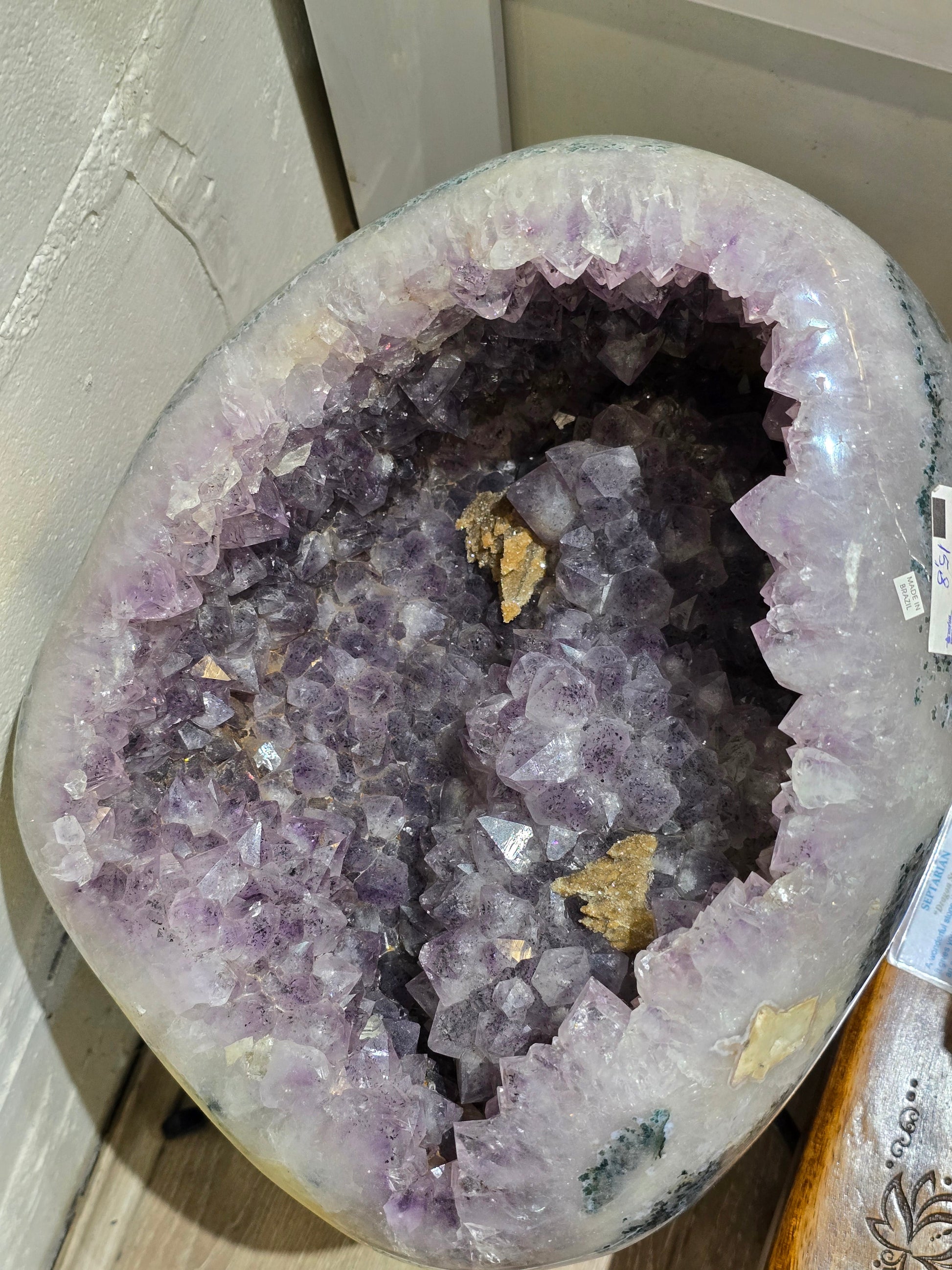 Natural Amethyst Geode with Rare Sparkle Goethite 15.8kg - Spiritual Grounding, Intuition & Inner Transformation Crystal Wellness
