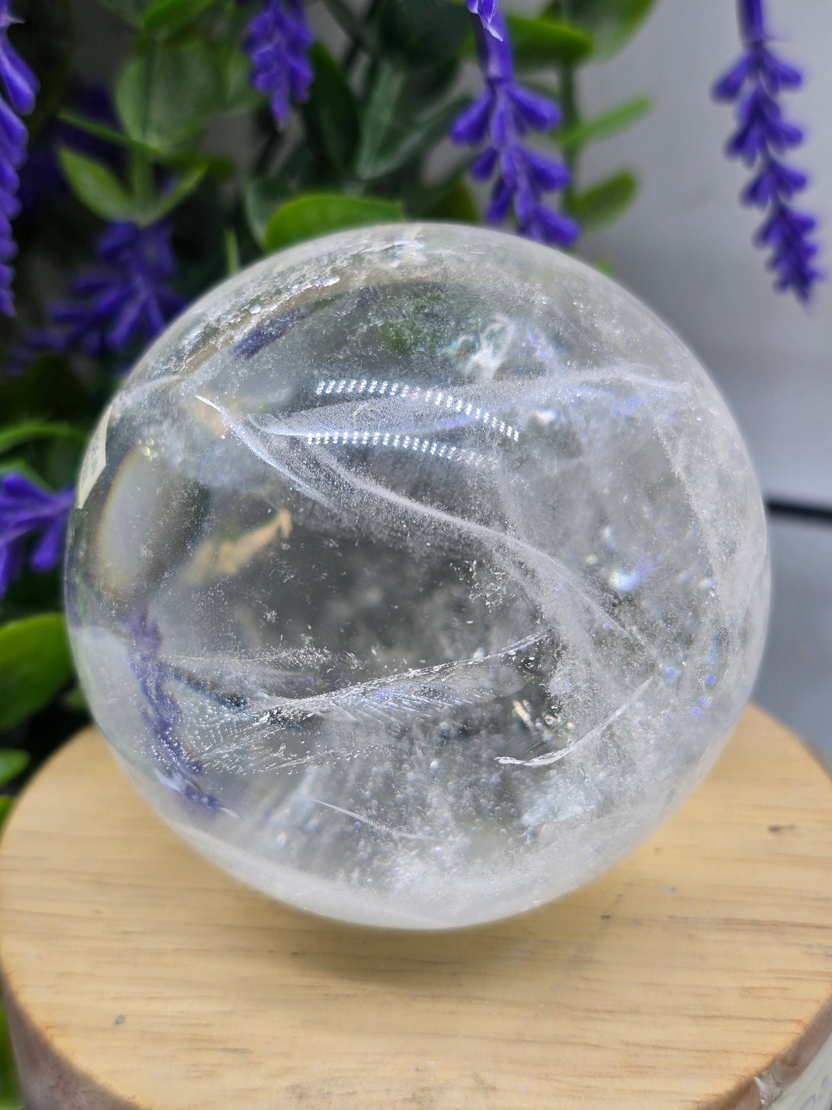 Clear Quartz Sphere High Grade— Stone Of Clarity, Amplification & Energy Balance | 7.5 cm Crystal Wellness