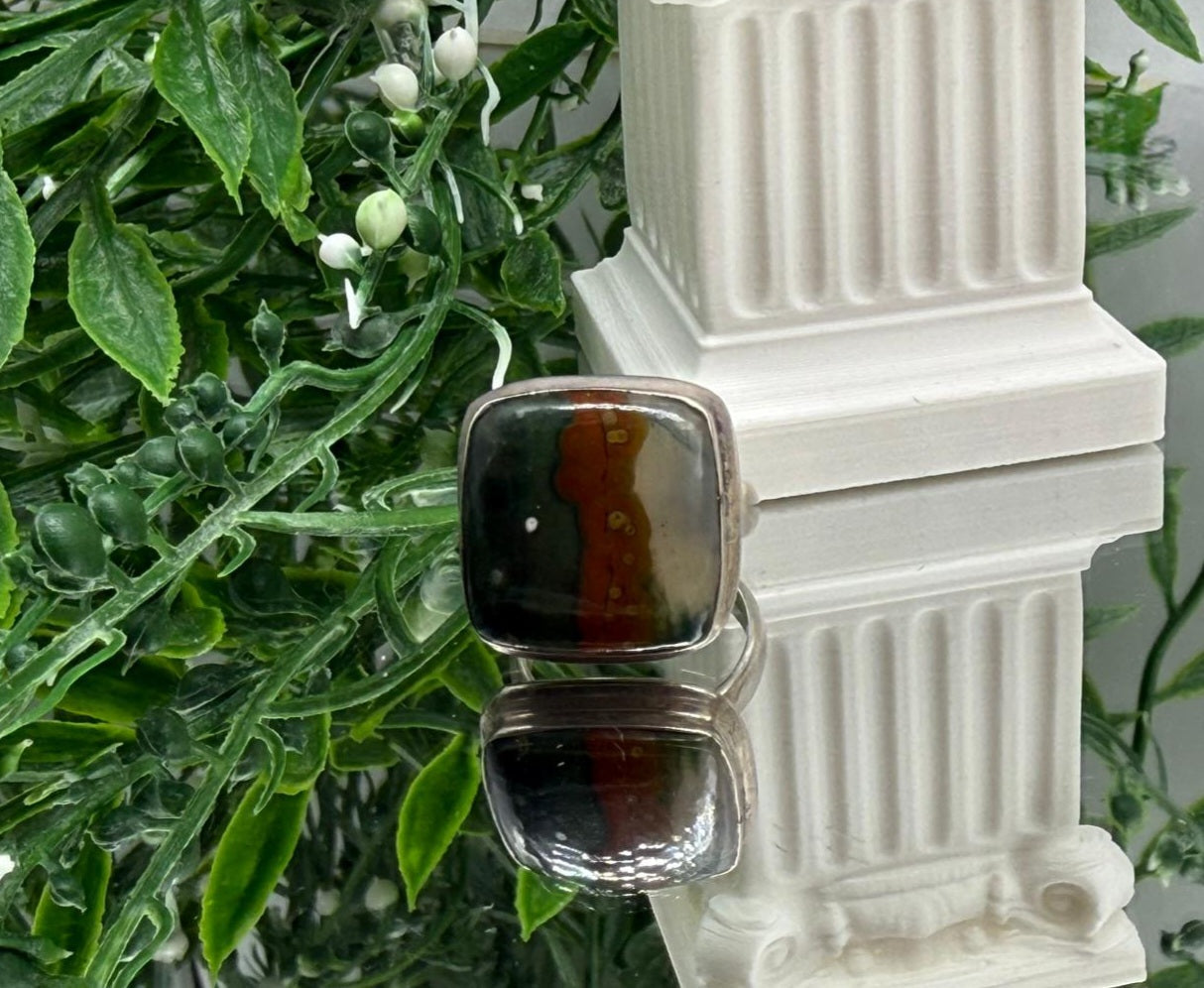 Bloodstone Vital Force Ring – 925 Sterling Silver (Size 5.5) Crystal Wellness