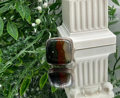 Bloodstone Vital Force Ring – 925 Sterling Silver (Size 5.5) Crystal Wellness