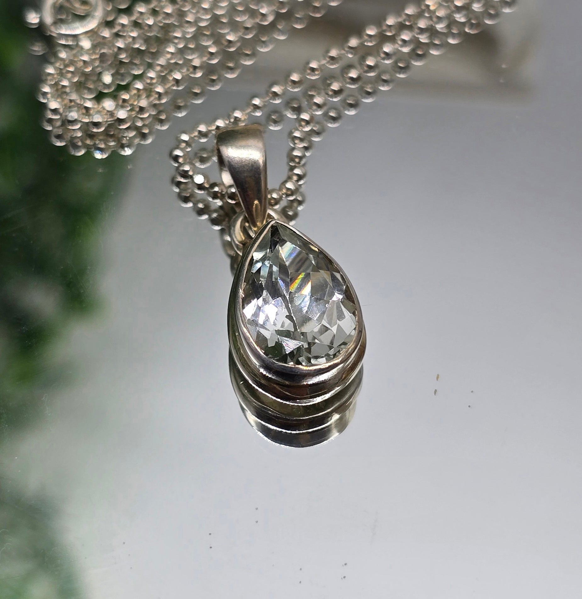 White Topaz “Clarity & Divine Light” 925 Sterling Silver Pendant (Chain Included) Crystal Wellness