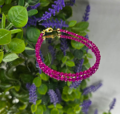High Grade Ruby Faceted Bracelet | Stone of Passion, Confidence & Prosperity Crystal Wellness