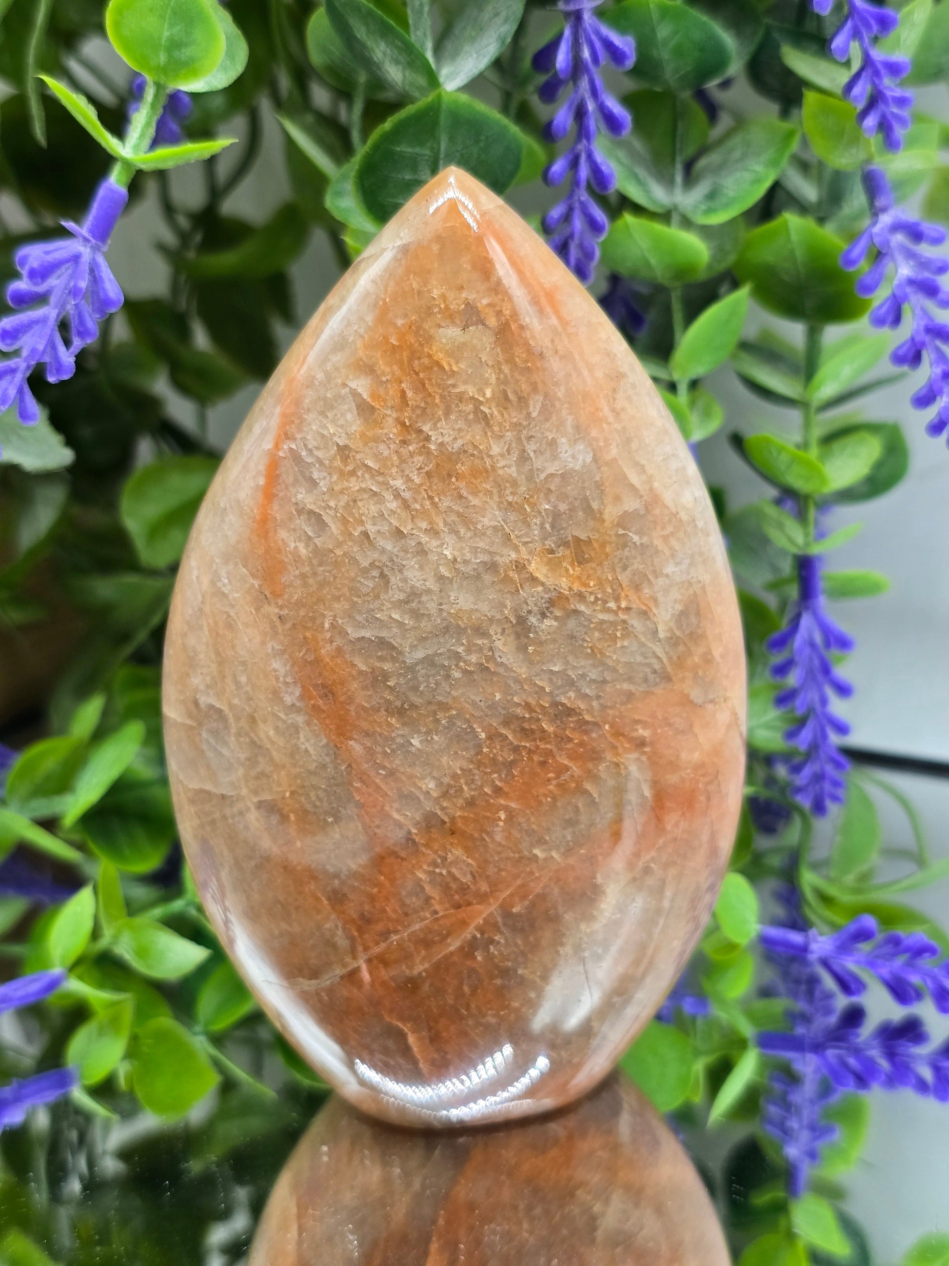 Peach Moonstone Freeform Flame (Stone of Divine Feminine Wisdom & Emotional Harmony) Crystal Wellness