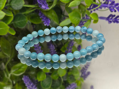 Blue Sky Stone Beads Bracelet – Stone of Calm, Clarity & Inner Peace Crystal Wellness