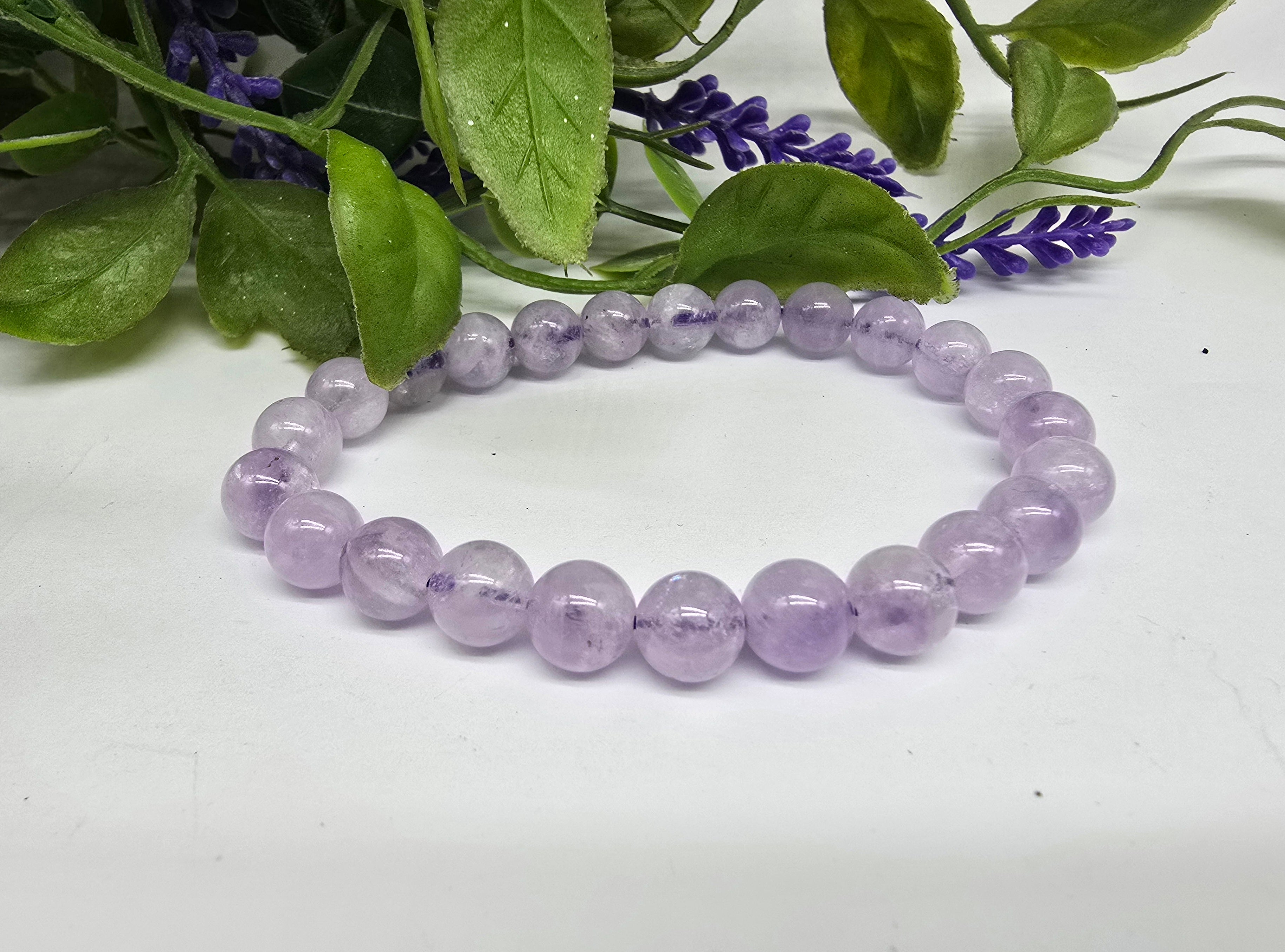 Genuine Natural Lavender Jade Bracelet Crystal Wellness