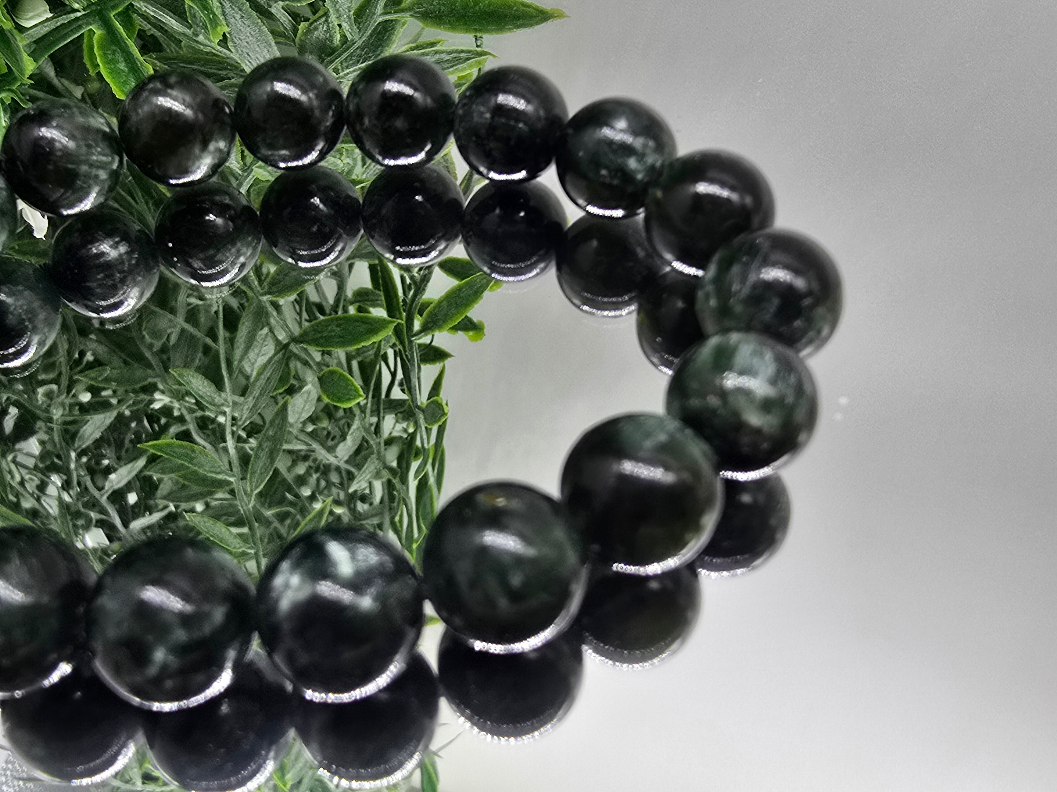 Seraphinite Beads Bracelet (Stone of Spiritual Awakening & Heart-Centered Clarity)