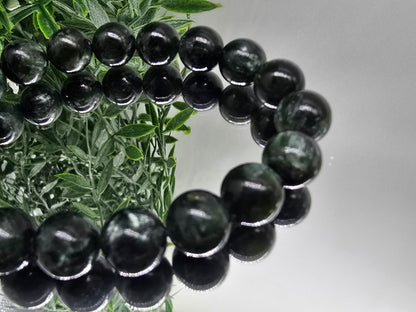 Seraphinite Beads Bracelet (Stone of Spiritual Awakening & Heart-Centered Clarity)
